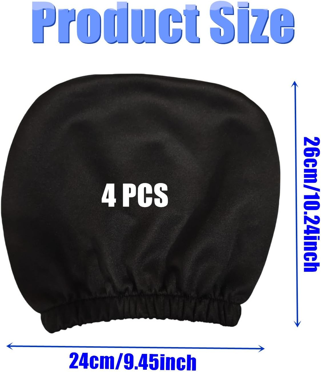 Kastetards 4 Pcs Universal Car Headrest Cover,Soft Breathable Car Seat Head Rest Protector Covers,Dustproof,Washable,Elastic Fabric Coverings (Black) image number 2