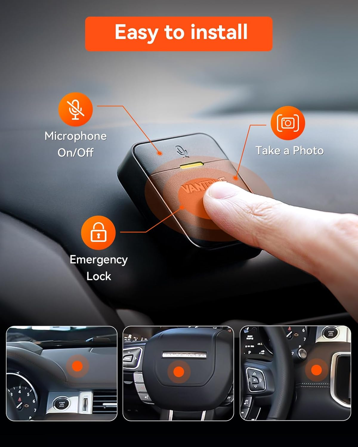 Vantrue Remote Control for Vantrue E1, E2, E3, E360/ACE, N4 Pro, N5, N2X, S1 Pro Dash Cam