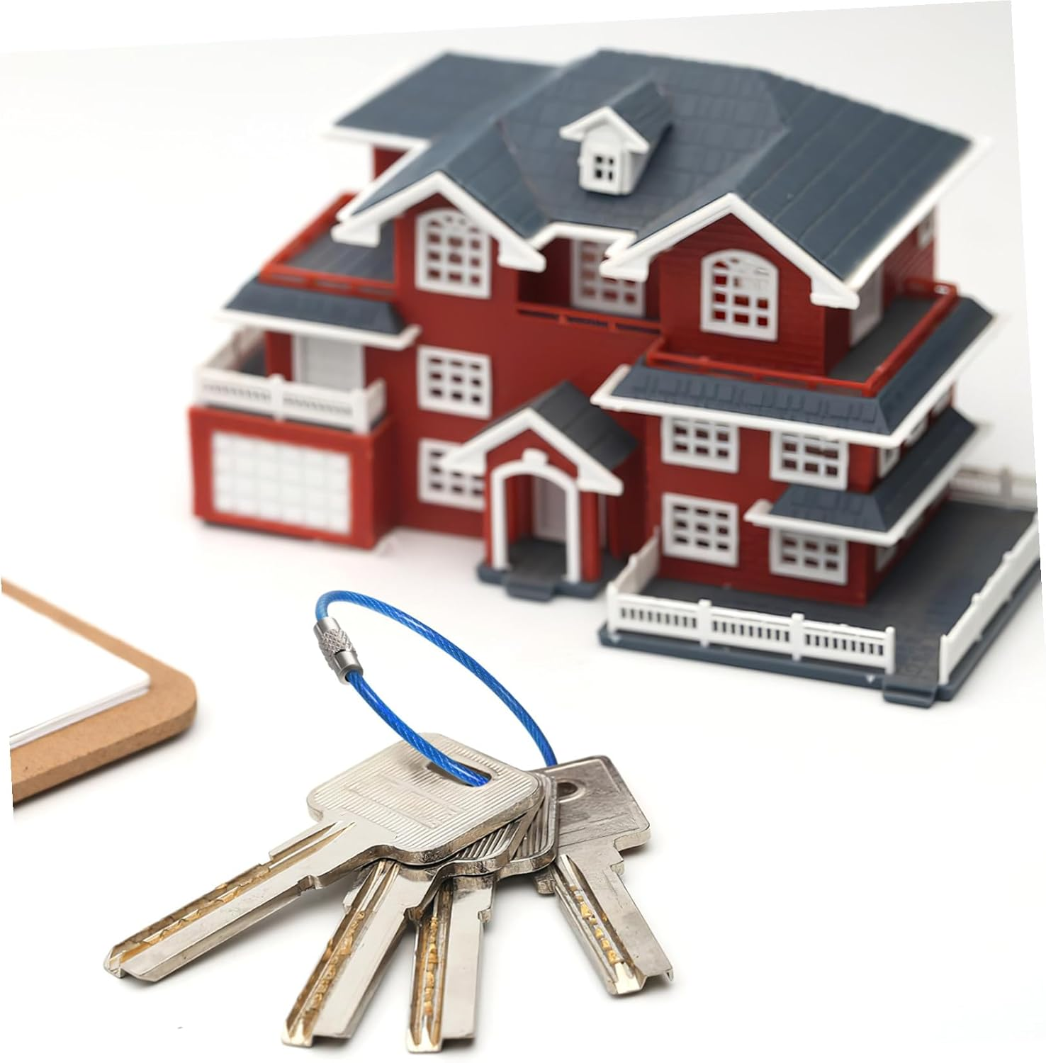 Tofficu 16Pcs Wire Keychain Cable Stainless Steel Multi-Color Key Rings for Travel Luggage and Bag Tags