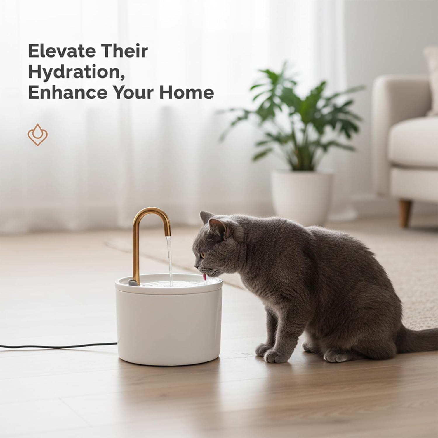 100% Ceramic Cat Water Fountain, 1.2L Ultra-Quiet (20Db) Pet Water Fountain for Cats and Small Dogs, Automatic Drinking Fountain with 4 Filters, Easy to Clean, Encourages Hydration, White 4 image number 3