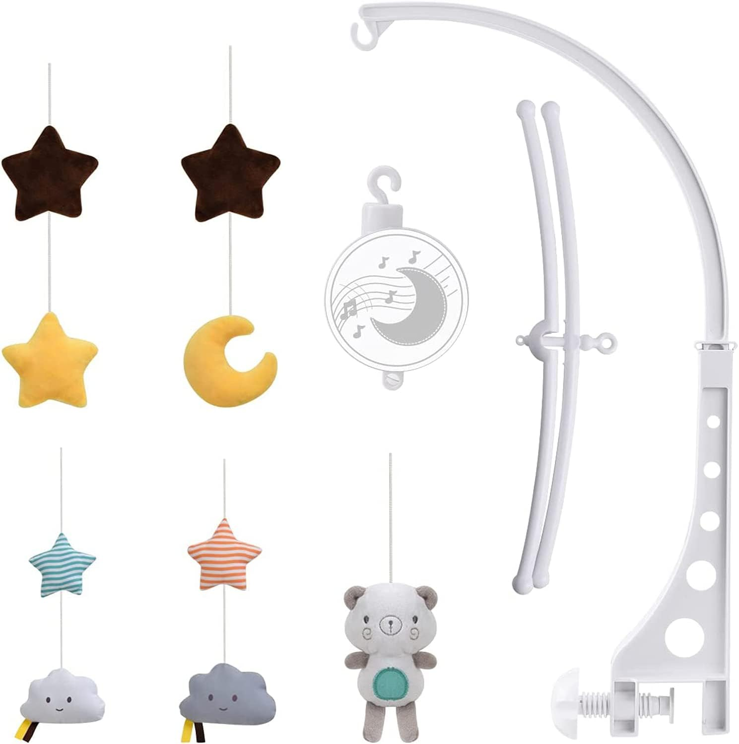 Baby Cot Hanging Musical Bed Bell Crib Wind up Music Box Gift Rattle Toys image number 1