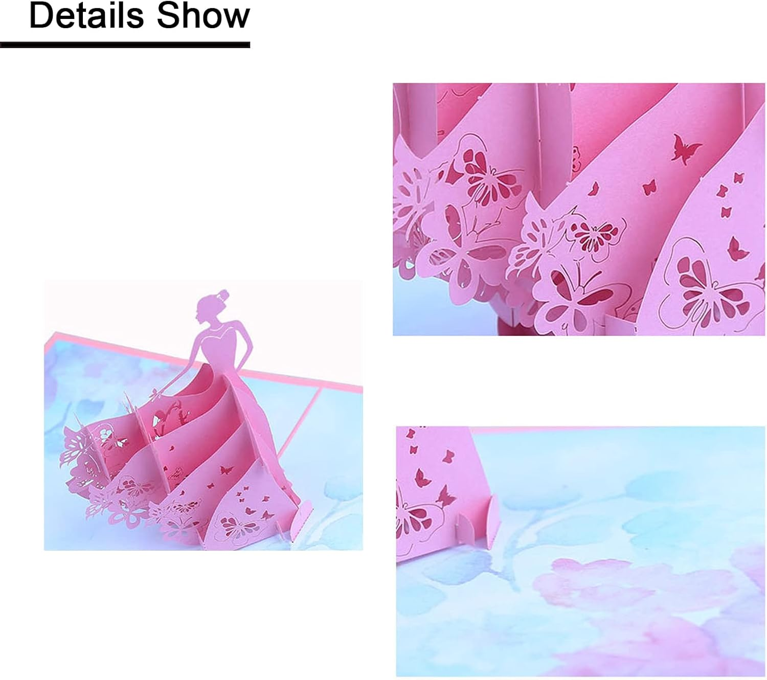 1 PCS Pink Princess 3D Greeting Card Valentine'S Day Greeting Card Pop-Up Greeting Card Mother'S Day Greeting Card Birthday Greeting Card with Envelope image number 1