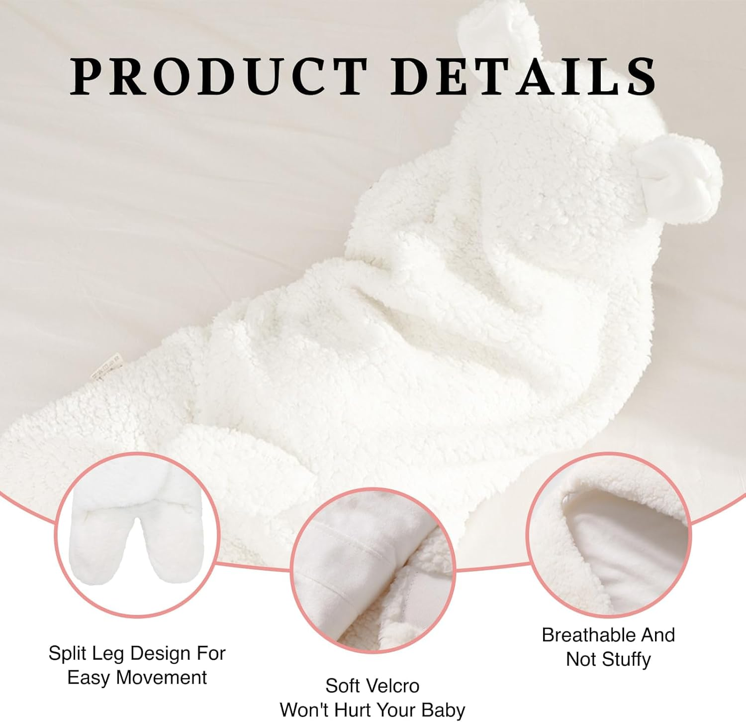 Lapetwbn Ultra Soft Plush Baby Swaddle Blanket for Newborns, Hypoallergenic Cashmere-Like Receiving Wrap, White Unisex Nursery, Stroller Toddler Sack, Ideal Skin Baby Shower Registry