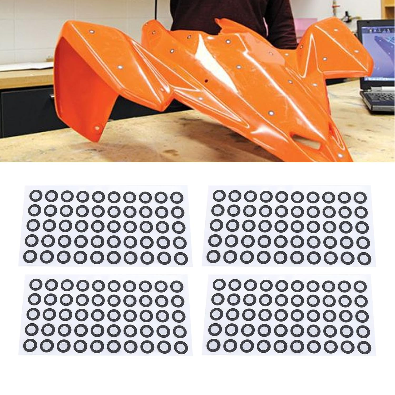 Generic 500 Pcs 3D Scanning Marker, High Precision 3D Tracking Dot Reference Point, 6Mm ID 10Mm OD, Diffuse Reflection Markers for 3D Scanner image number 4