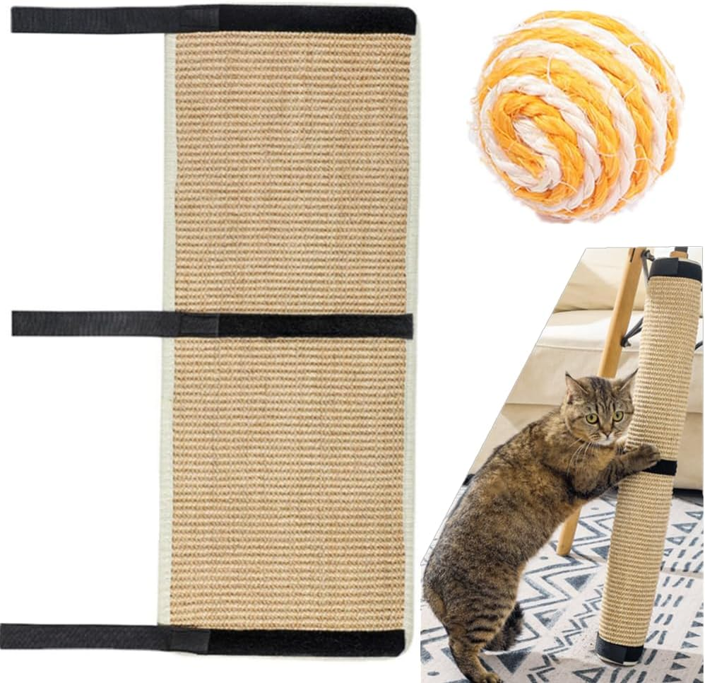Natural Sisal Scratching Board for Cats Claw Care Scratching Mat with Velcro Fastening image number 2