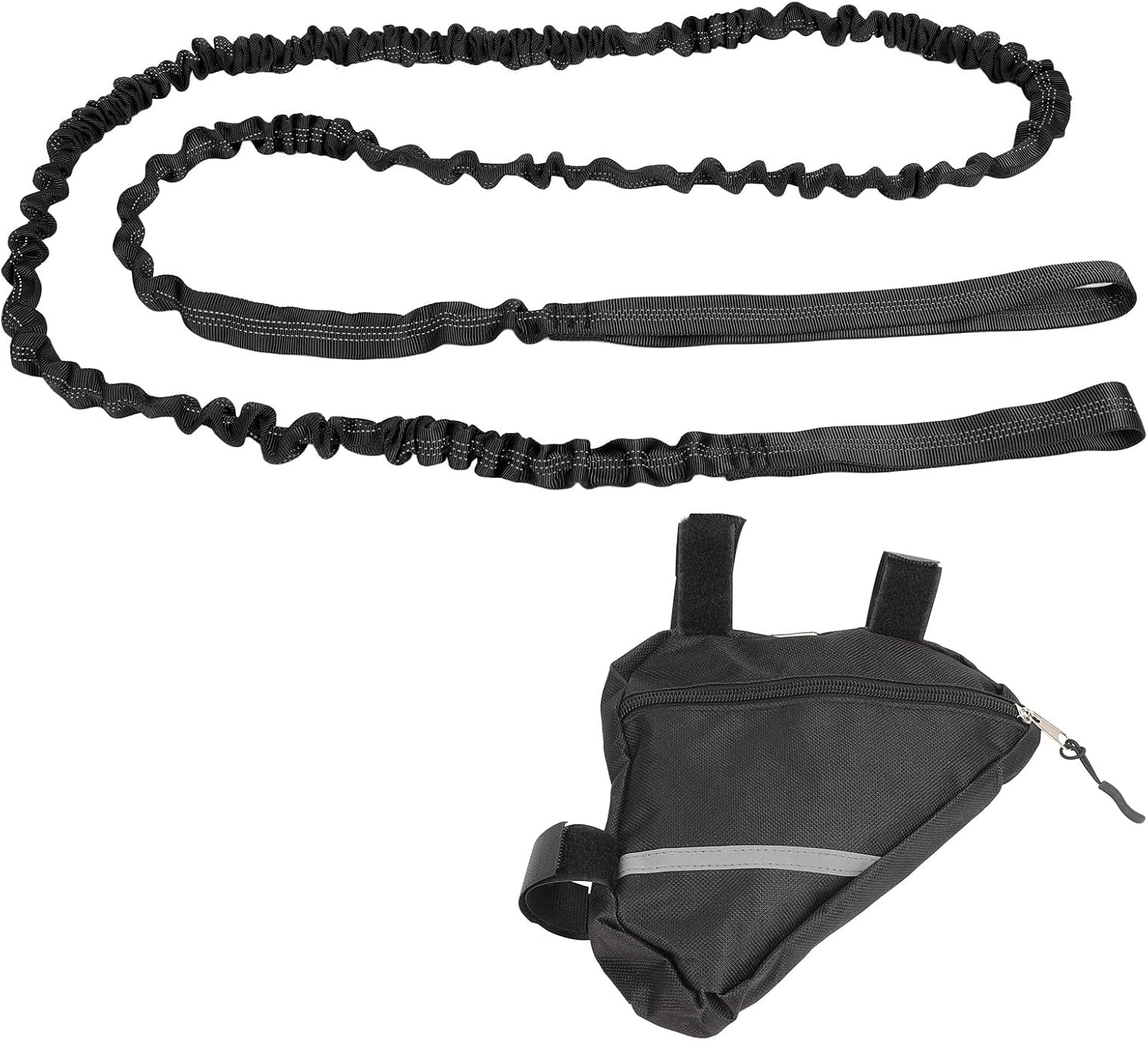 Tow Rope, Outdoor Riding Stretch Cord Flexible Ellastic Child Bike Tow Ropes to Provide Extra Boost for Mountain Kids Bike Trailer (Black) image number 2