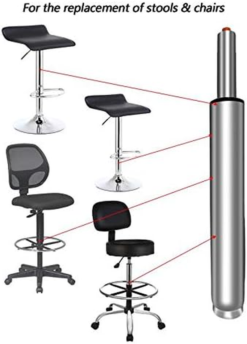 18" to 28" Long Adjustable Gas Lift Cylinder Tube for Bar Stool Drafting Chair Replacement Parts,Heavy Duty Hydraulic Pneumatic Cylinder Shock Piston image number 2