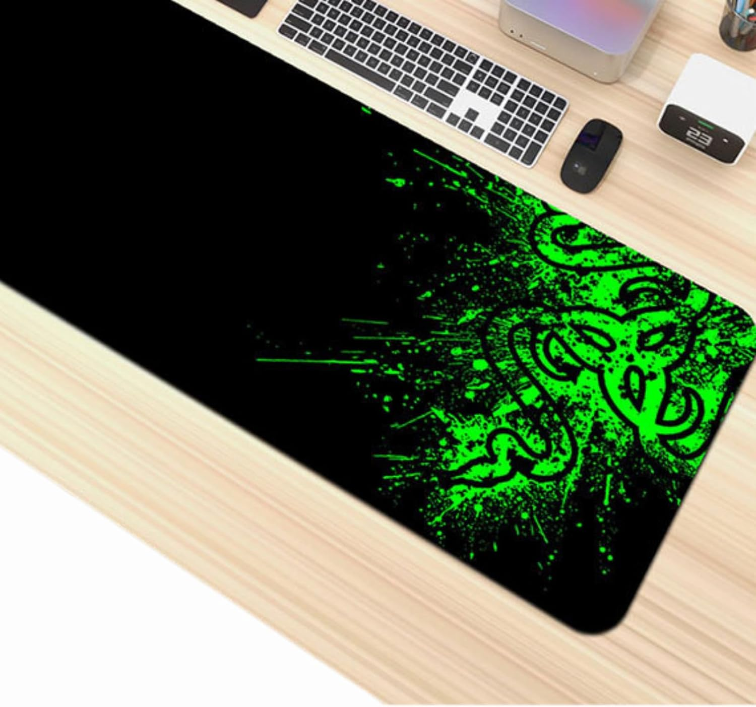 Extended XL Gaming Mouse Pad 800X300X3Mm &ndash; Large Keyboard & Mouse Mat with Premium-Textured Surface, Non-Slip Rubber Base, Waterproof Desk Pad for Home, Office & Gaming Setup (Black Green-Print) - Black Blue-Print image number 2