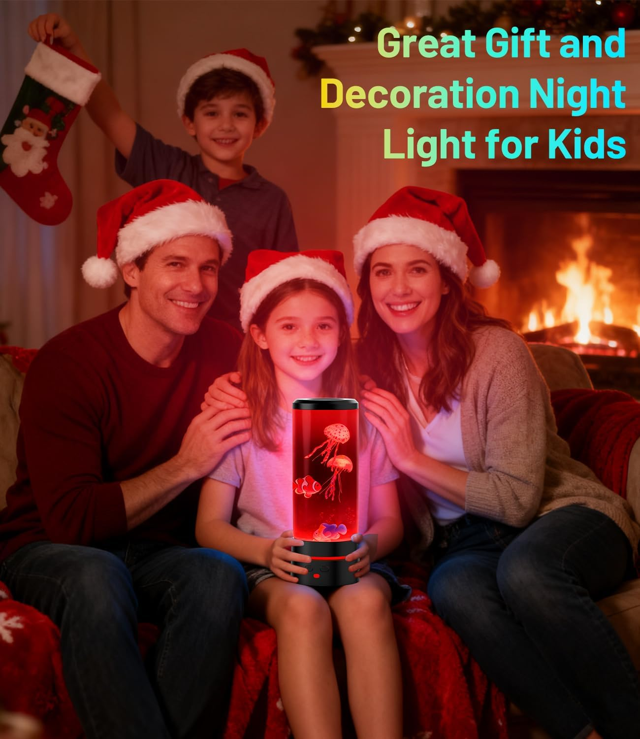 Fantasy Jellyfish Lights with Remote Control, LED Ocean Lamp with Simulated Jellyfish, 16 Colors Adjustable Aquarium Night Light for Home Office Decor Relax Night Lamp Valentine'S Day Gift(Black) - Black image number 5