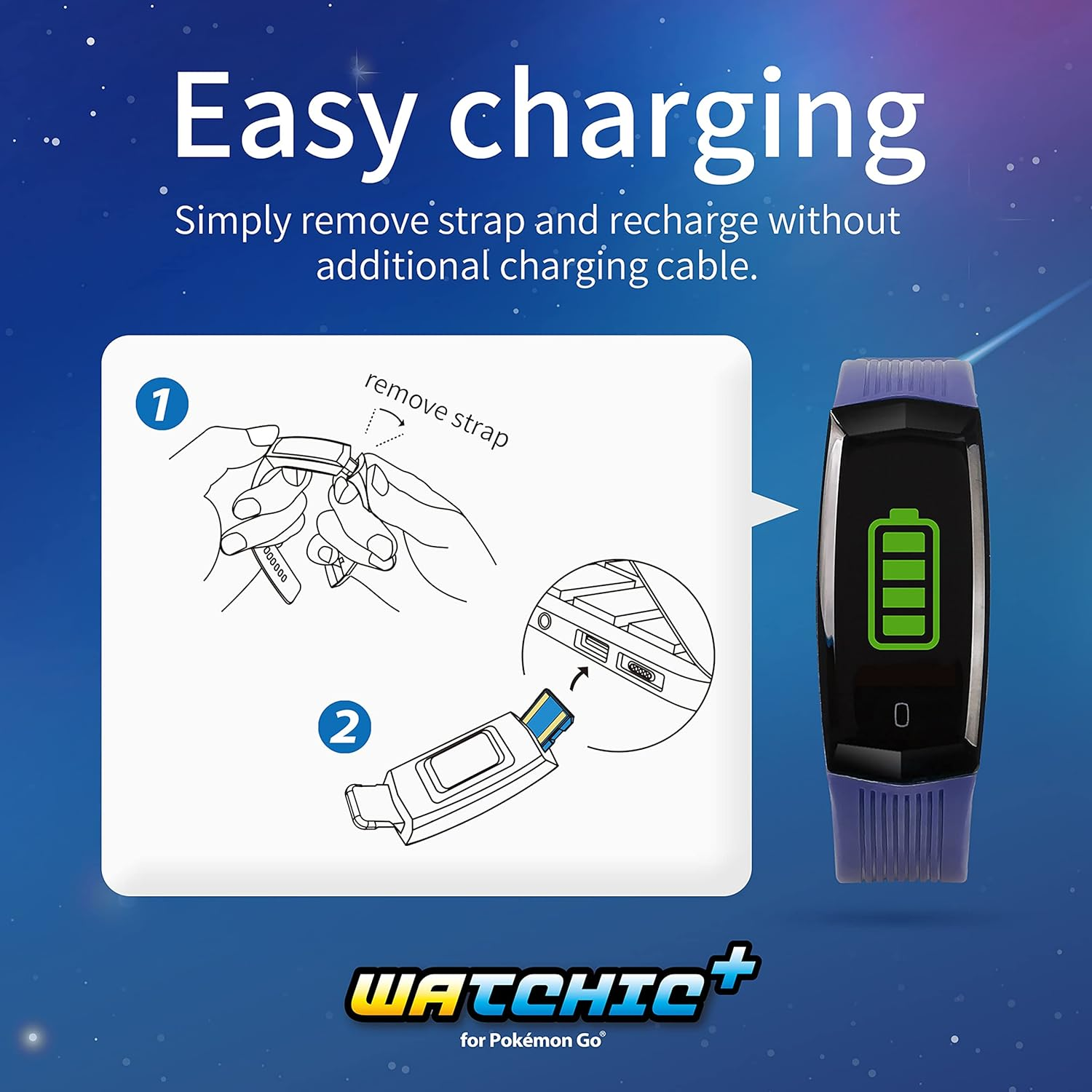 Brook Pocket Auto Catch Watchic plus - Dual Accounts Auto Catcher, IPX7 Waterproof, 0.96 Inch Color Display, for Pocket Monster Go Catcher Accessory (Black) image number 6