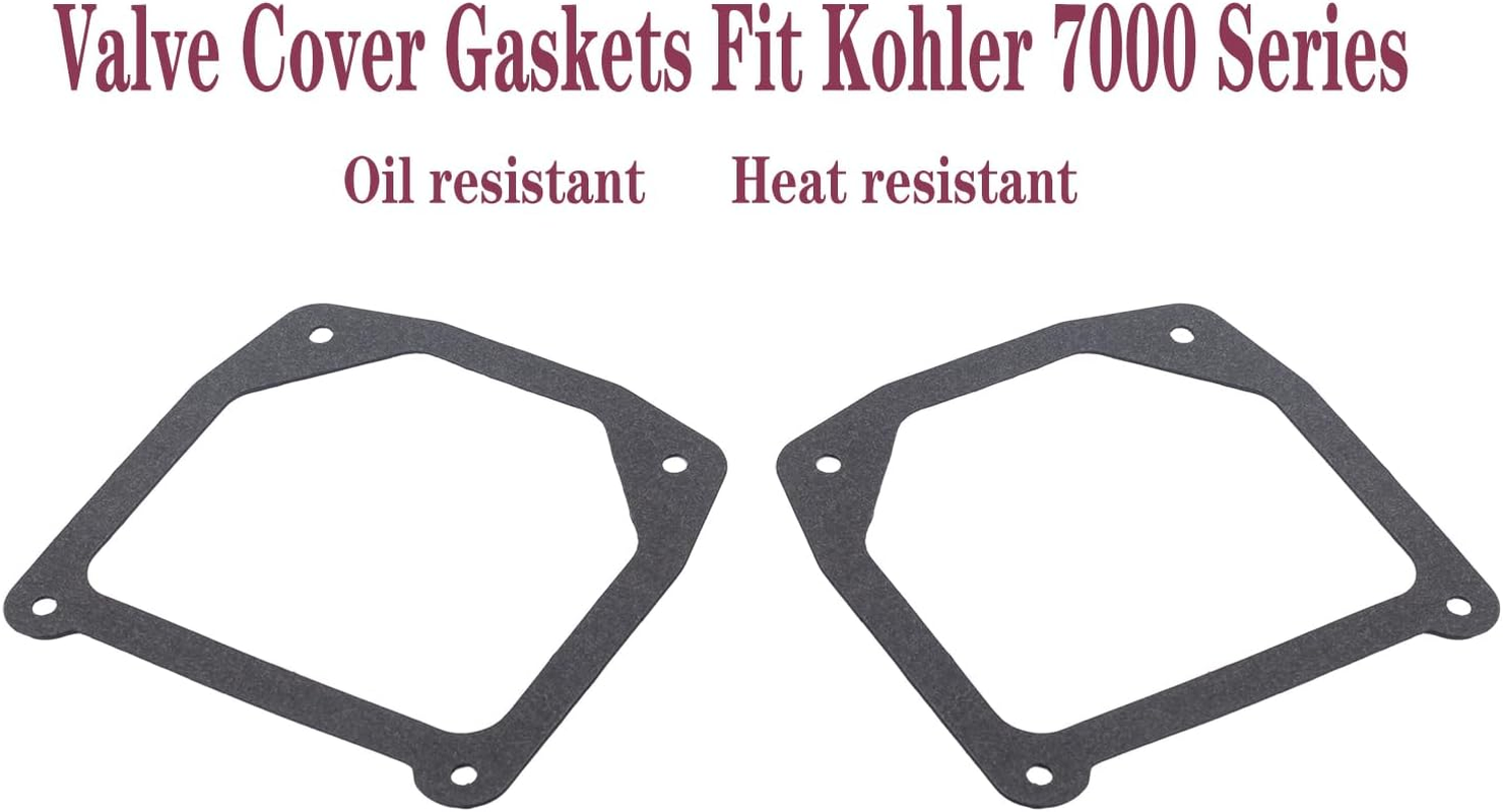 For Kohler 7000 Series Cover Gasket 7000 Model Engines Stamped Steel Covers Valve Cover Gasket SV710 SV715 SV720 KT715 KT725 KT730 KT735 KT740 KT745 ZT710 19 20 21 22 23 24 25 26 Hp 2 Pack - Black 2 Pack image number 1