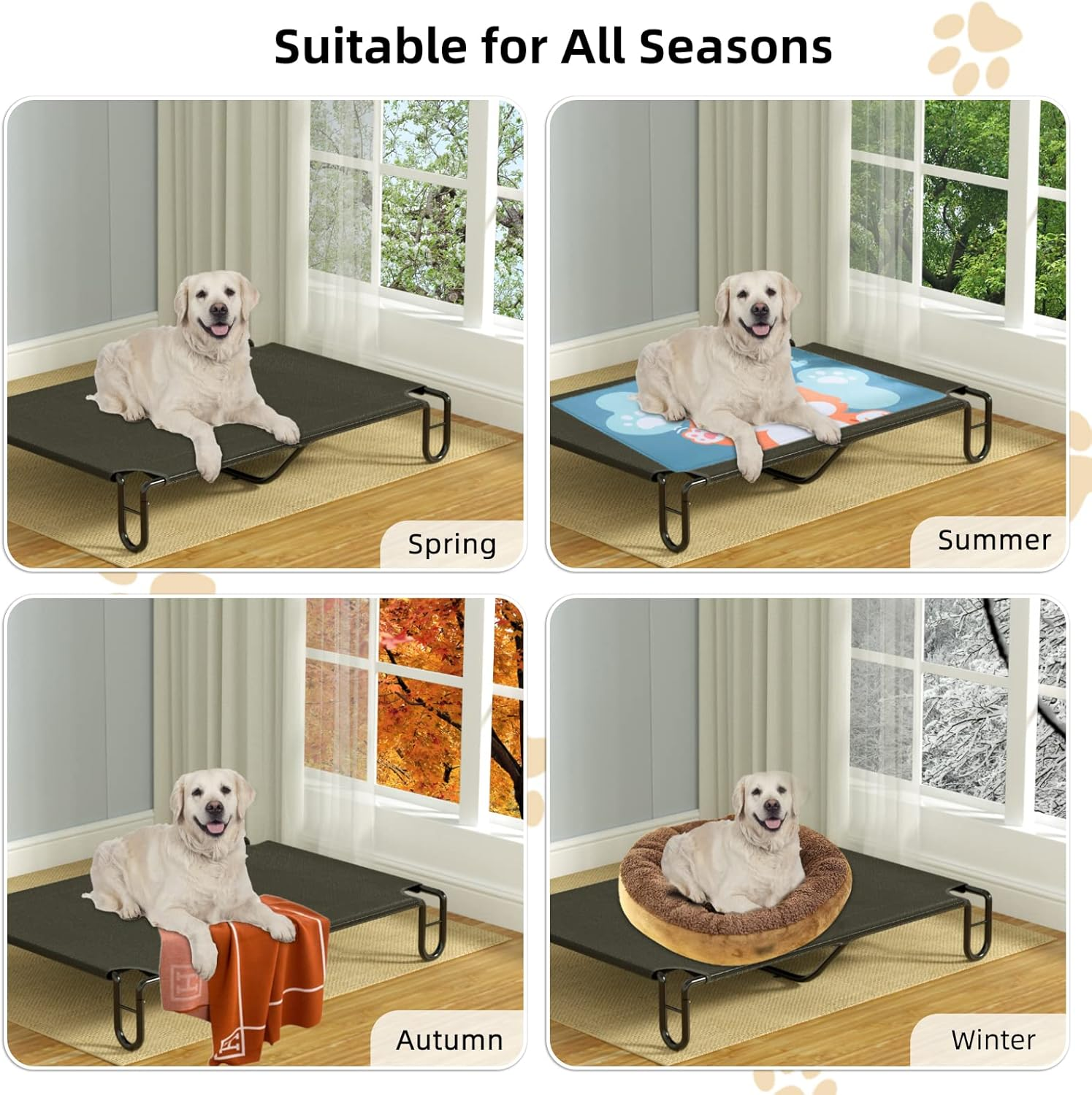 FAYDUDU Elevated Dog Bed Raised Dog Bed Large Washable Chew Resistant Cooling Elevated Pet Bed for Indoor and Outdoor Use (XL) image number 1