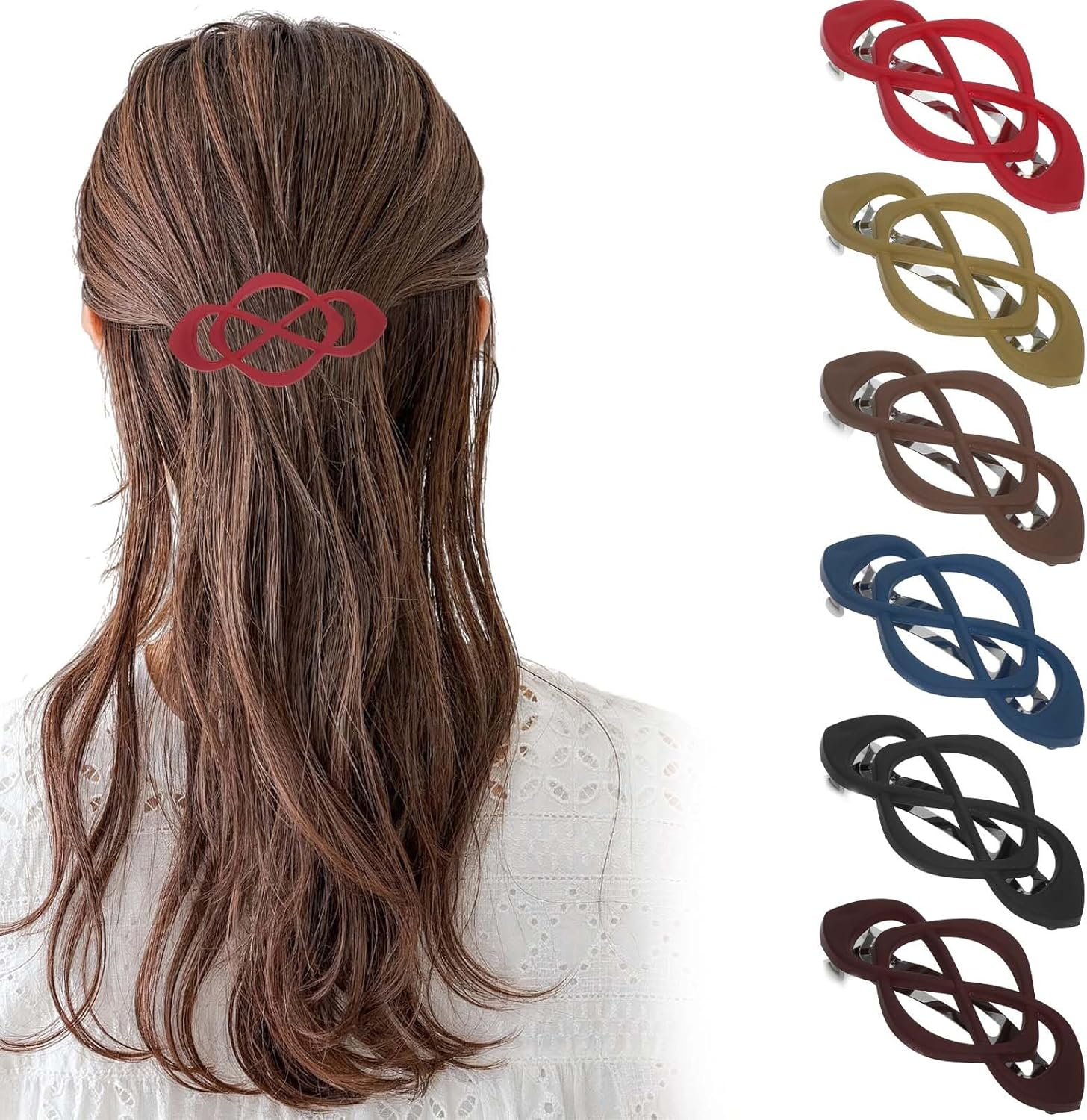 YBEATY 6PCS Vintage French Barrette Clips French Hair Barrette for Women Classic Design Vintage Snap Hair Clips Decorative Strong Hold Grip Barrettes Hairclip Elegant Retro Accessories for Thick image number 2