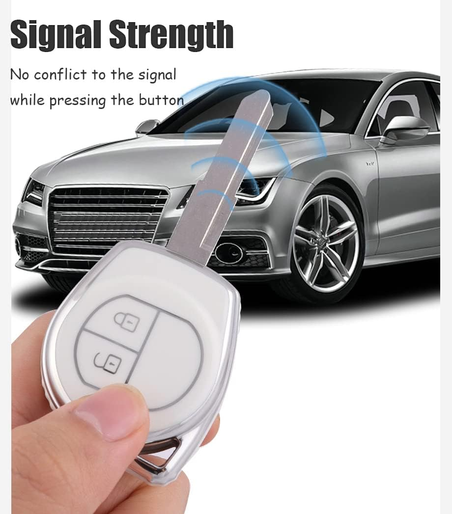 Ontto TPU Car Key Fob Cover Fit for Suzuki Swift SX4 Liana Alto Vitara JIMNY for Opel Agila B for Nissan Pixo Key Case Key Bag Shell Keyring Key Holder Keychain Accessories - Black image number 2