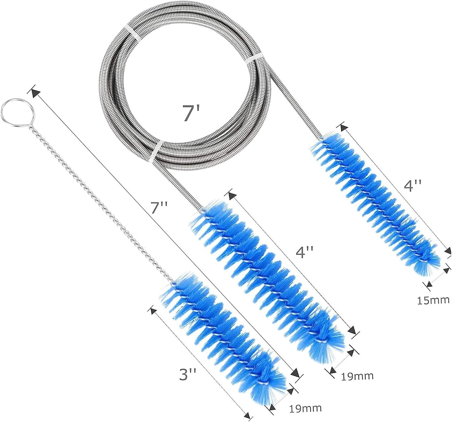 Universal CPAP Tube and Mask Cleaning Brush - Stainless Steel Cleaner for CPAP Hoses and Mask - Wire Bristle Solution - Portable, Flexible and to Easily Clean Standard Tubing Kit (Blue)