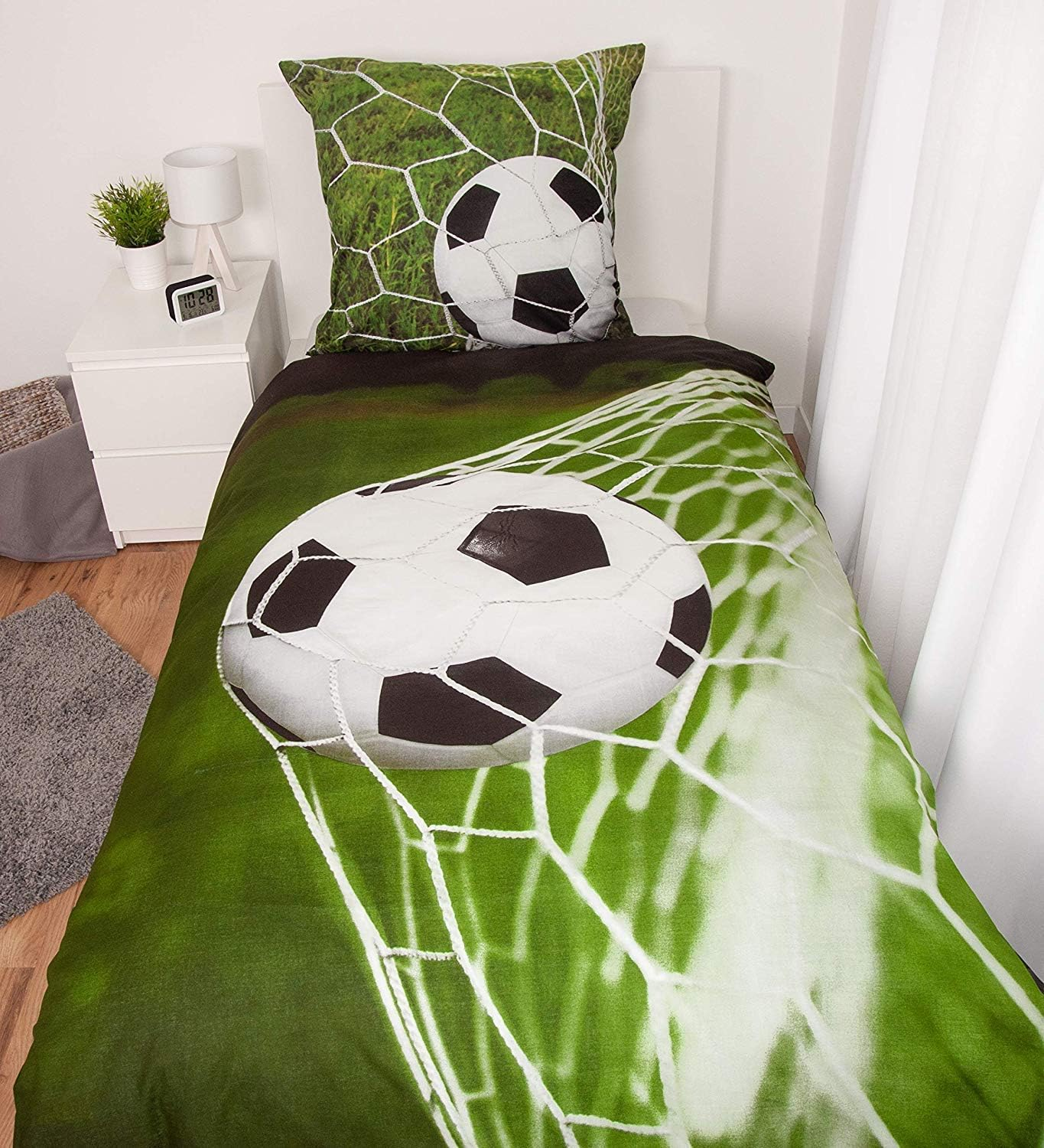 Unbekannt Bed Linen Smooth Football Stadium Goal League Ball 135 X 200 Cm Gift New Wow - All-In-One-Outlet-24