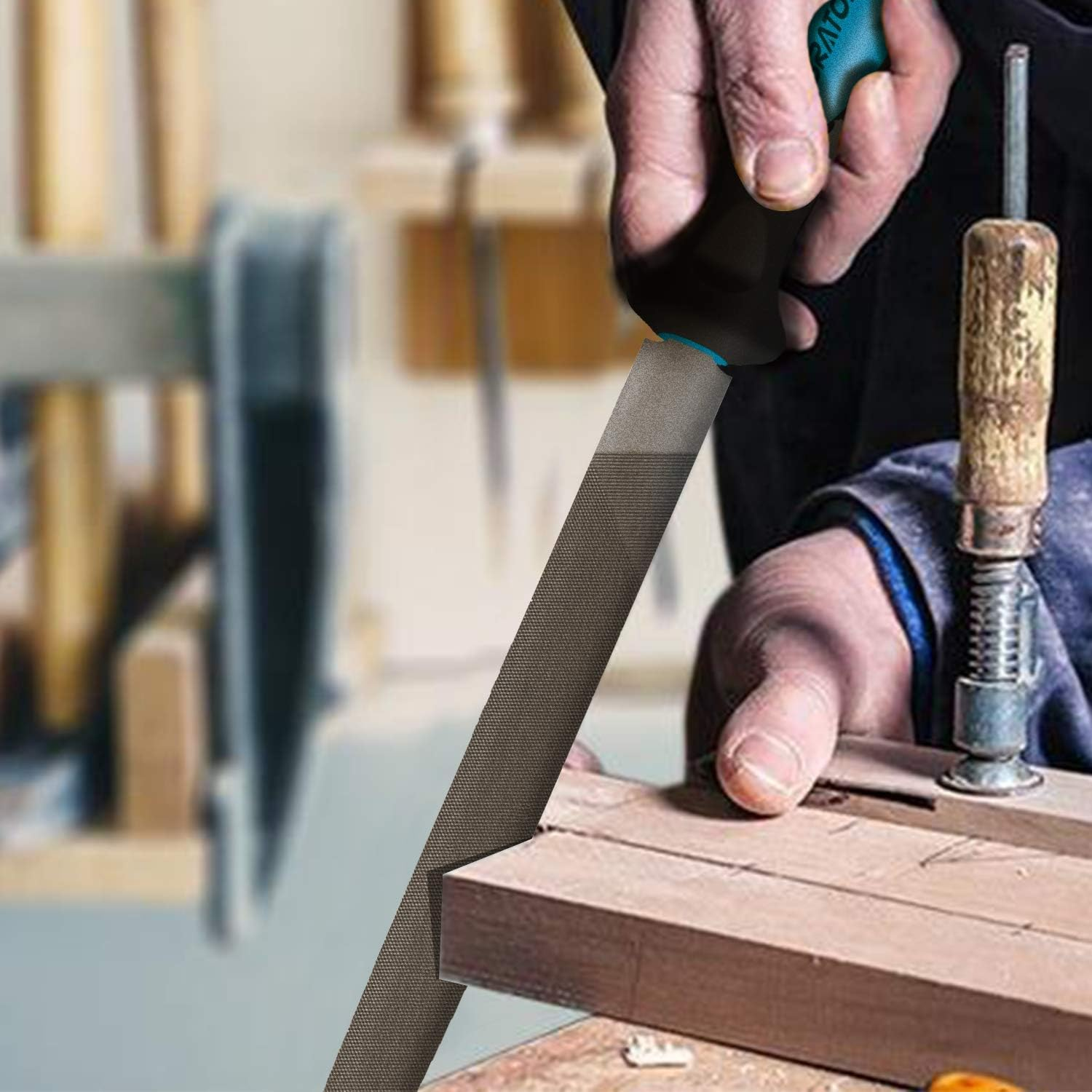 LIBRATON Metal Files 9Pcs, File Set for Metal, Needle Files, Files Rasps, Flat, Round, Half-Round Files for Metalworking, Metal, Woodworking, Wood, Carpentry image number 1