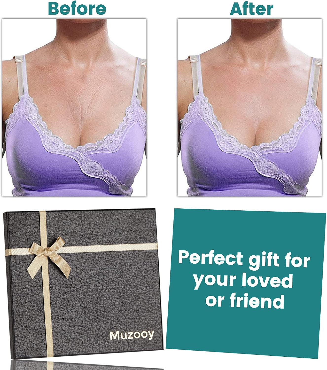 4 Pack Chest Wrinkle Pads, anti Wrinkle Silicone Chest Patches, Resuable and 100% Medical Grade D&eacute;collet&eacute; anti Wrinkle Patches, Overnight Wrinkle Remover Treatment While Sleeping image number 2