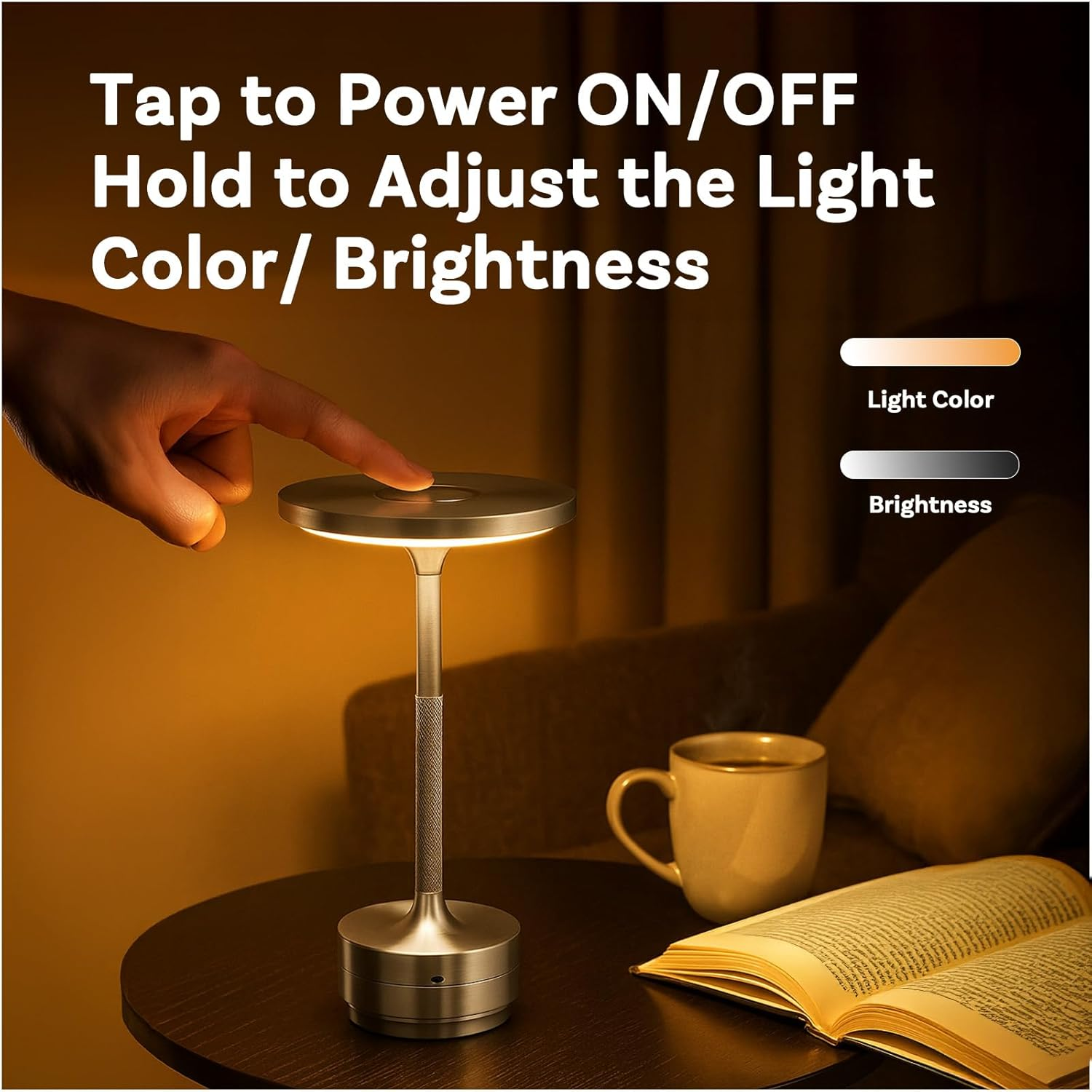 MMOBIEL Wireless LED Table Lamp, Rechargeable round Metal Lamp with Touch Control, Continuous 3-Colour Dimming, USB-C, 1800 Mah Battery for Bedroom, Restaurant, Indoor & Outdoor - Silver image number 3