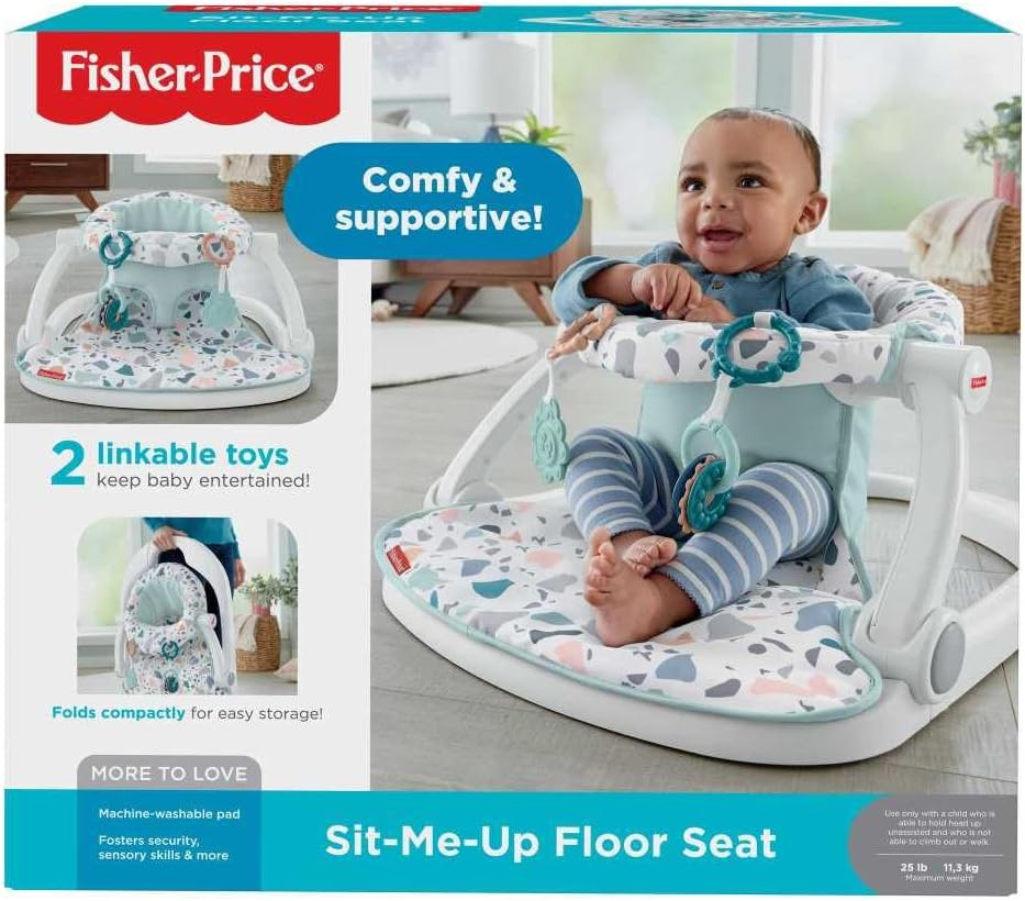 Fisher-Price Portable Baby Chair Sit-Me-Up Floor Seat with Removable Newborn Activity Toys & Pacific Pebble Machine Washable Pad image number 6