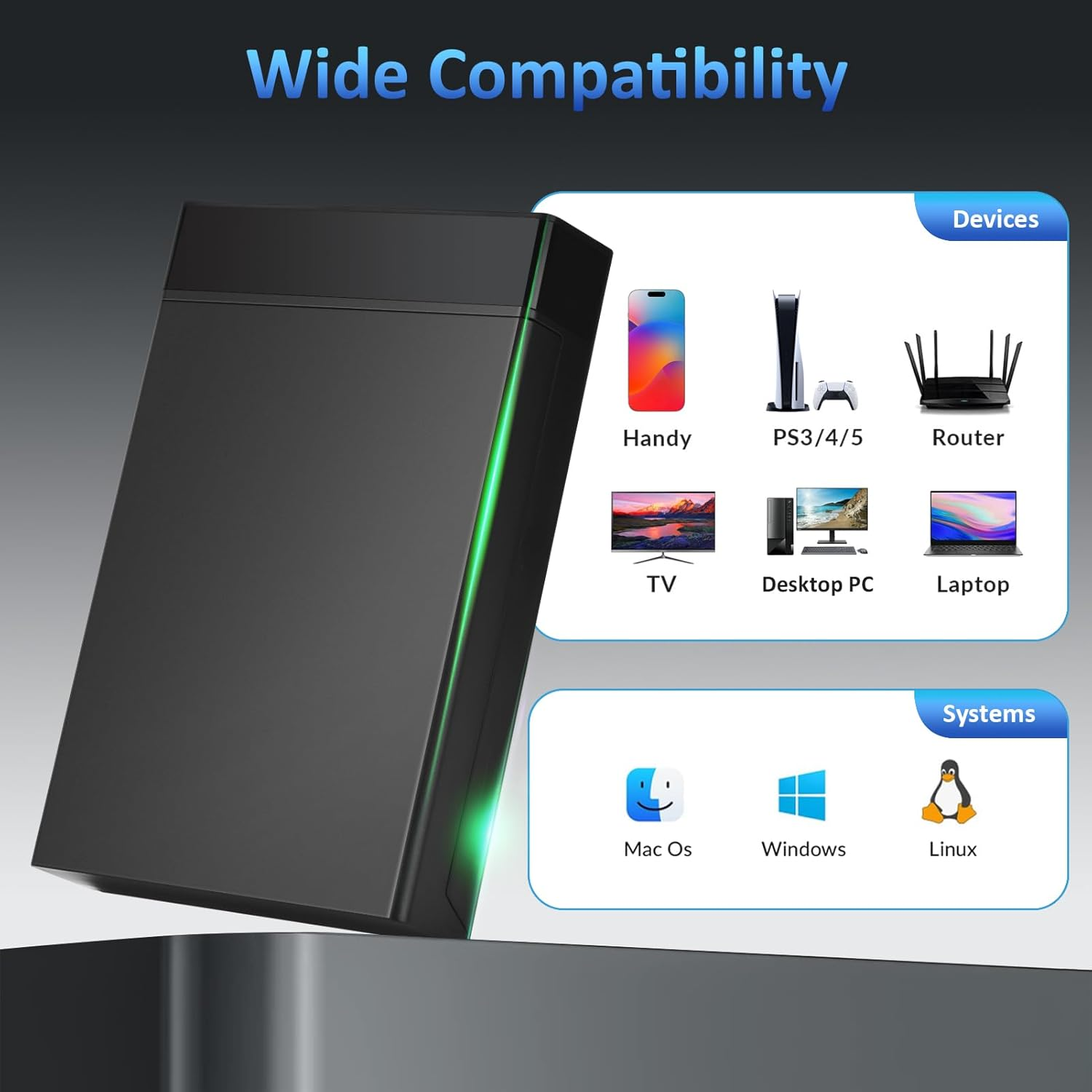 Amtake USB 3.0 to SATA External Hard Drive Docking Station for 2.5 and 3.5 Inch SATA HDD/SSD Hard Drive Enclosure, Supports UASP