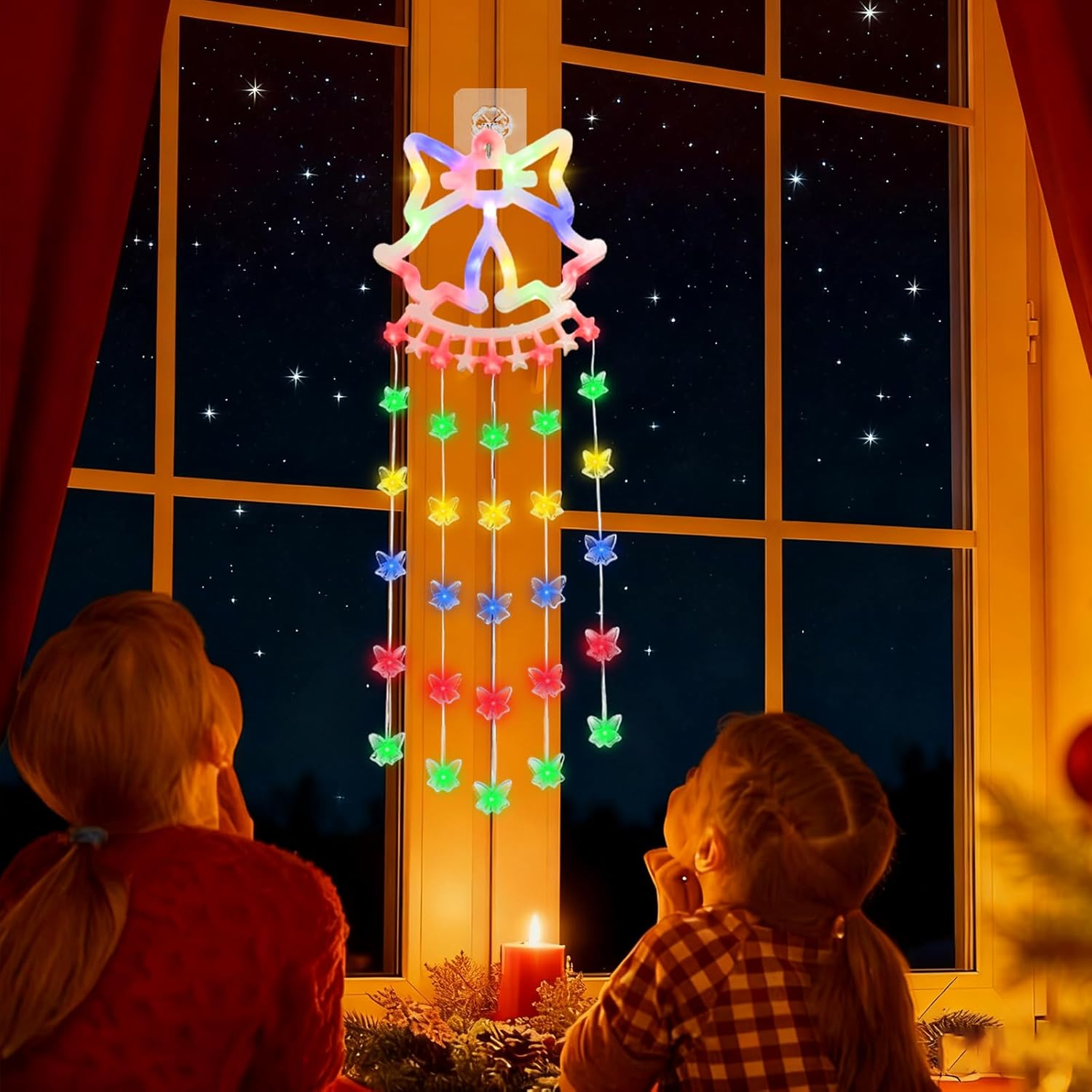 Christmas Lights Window Indoor Christmas Lights Christmas Bell Ladder Fairy Lights Fairy Lights Christmas Illuminated Christmas Decoration for Windows Garden image number 4