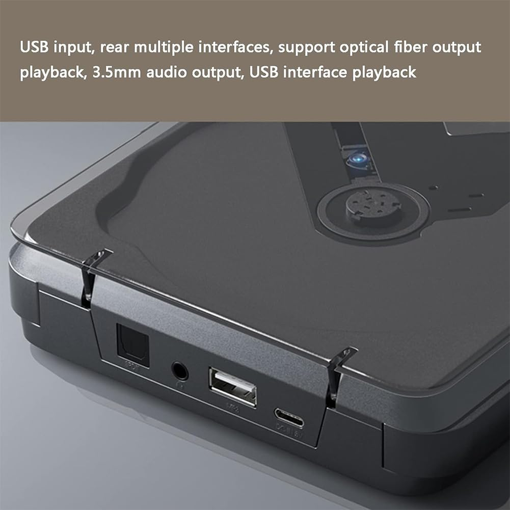 Retro Compact Disc Player, Portable Desktop CD Music Speaker, Rechargeable Home Music Audio, Remote Control, Support AUX in Cable & USB, for Sports, Study, Work B - B image number 2