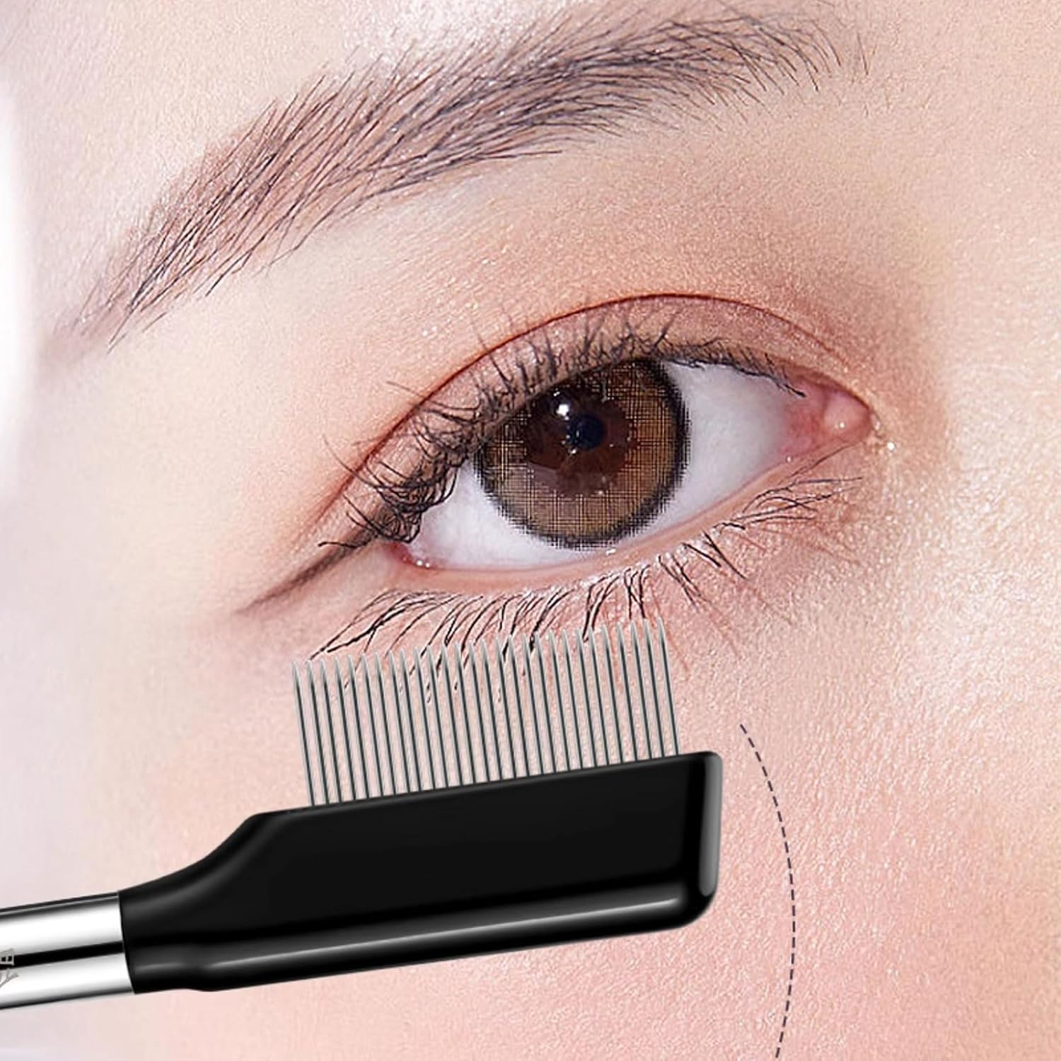 BGENHPON Metal Eyelash Comb and Separator 2 Pack Professional Eyelash Eyebrow Brush with Metal Teeth for Women Beauty Grooming Tool image number 4