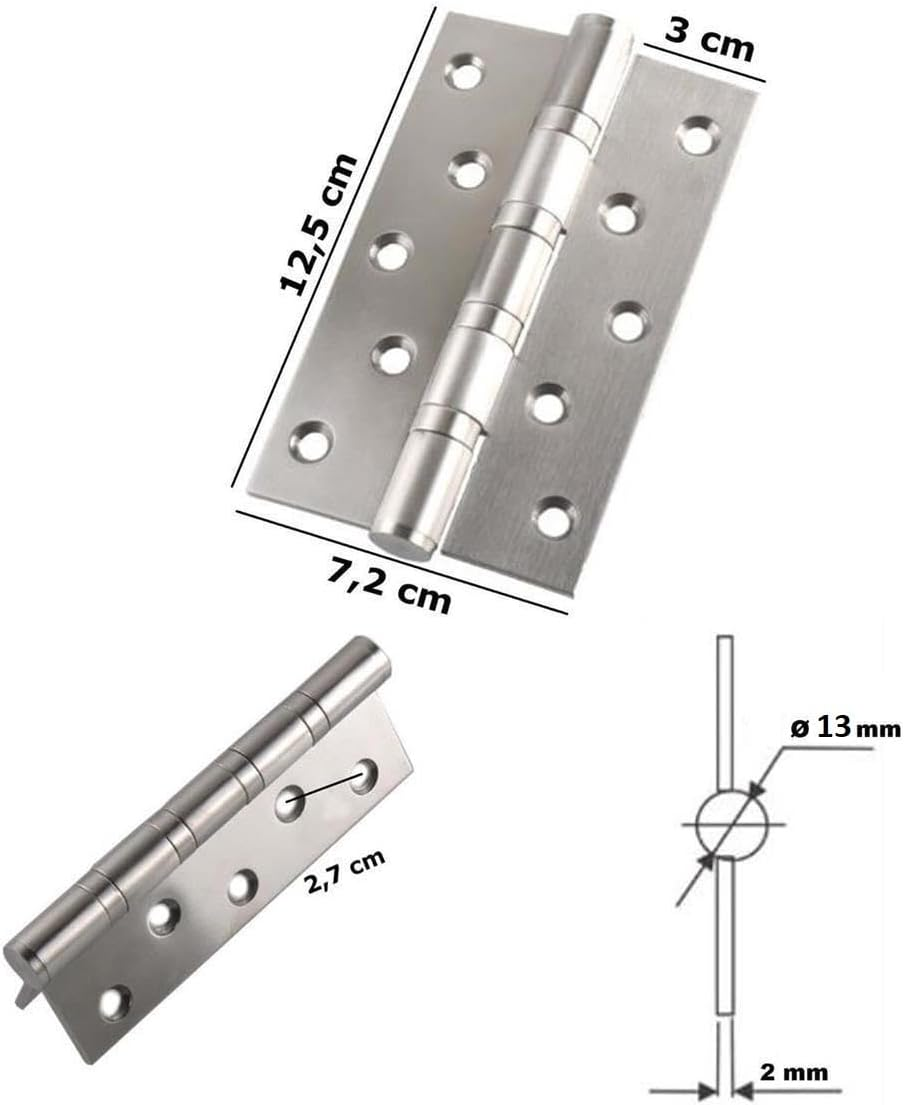 Euro Tische Folding Stainless Steel Hinges for Indoor and Outdoor Use, Piano Band Hinge for Doors, Windows and Cabinet Door, Pack of 2 (1 Pack) 125 X 73 X 2 Mm image number 5