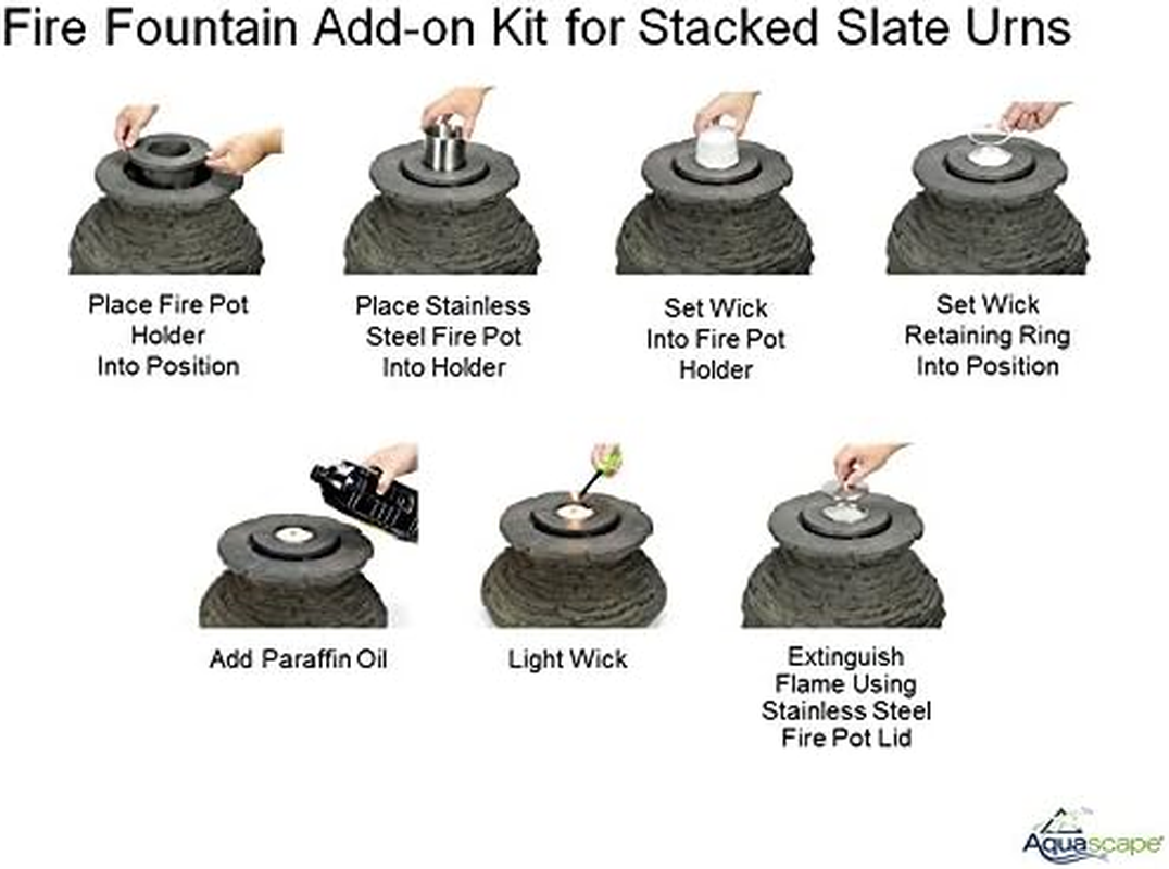 Aquascapein Fire Fountain Add -On-Kit for Stacked Slate Urns image number 2