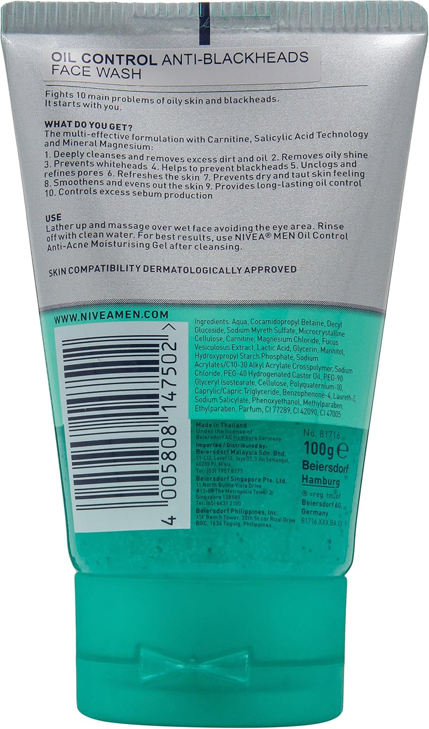 Nivea Men Clear Effect Oil Control Face Scrub 100 Ml image number 4
