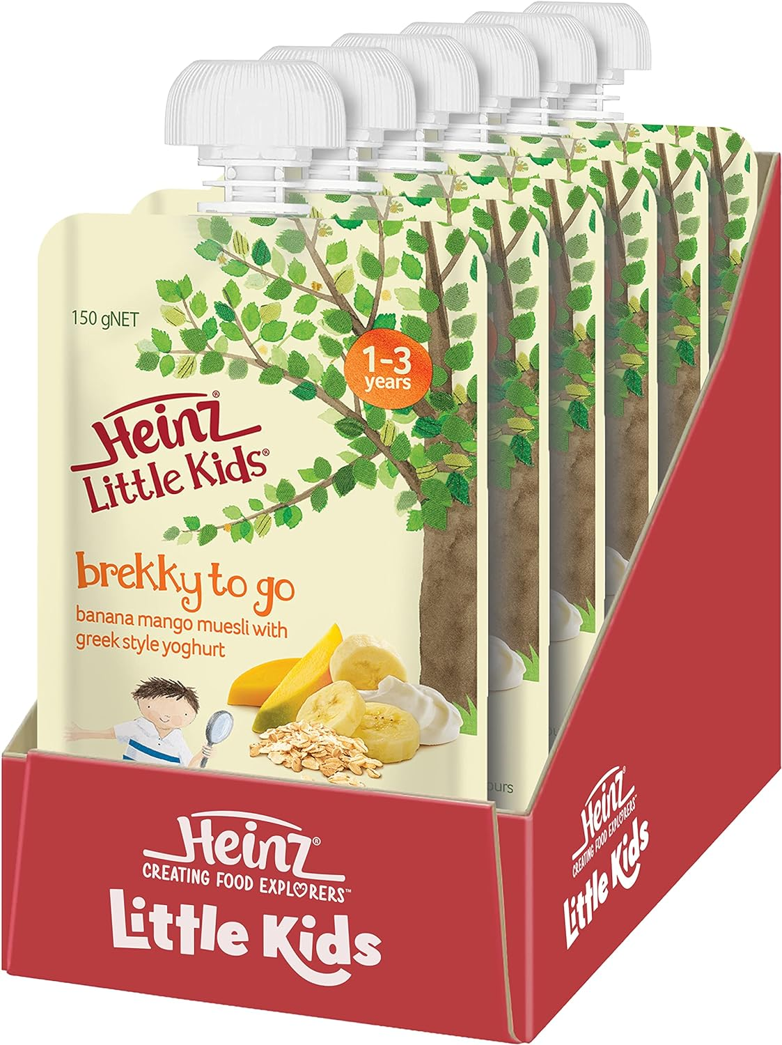 Heinz 1-3 Years Muesli Banana and Mango and with Greek Style Yoghurt Heinz Little Kids Brekky Heinz for Baby Vegetarian 150G (Pack of 6) image number 6
