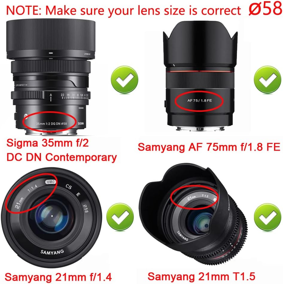 58Mm Lens Cap Compatible for Canon EF-S 18-55Mm EF 50Mm F/1.4, Compatible for Nikkor 55-300Mm 50Mm/1.4G, Compatible for Xc16-50Mm Xf18-55Mm Lens 2 Pack image number 2