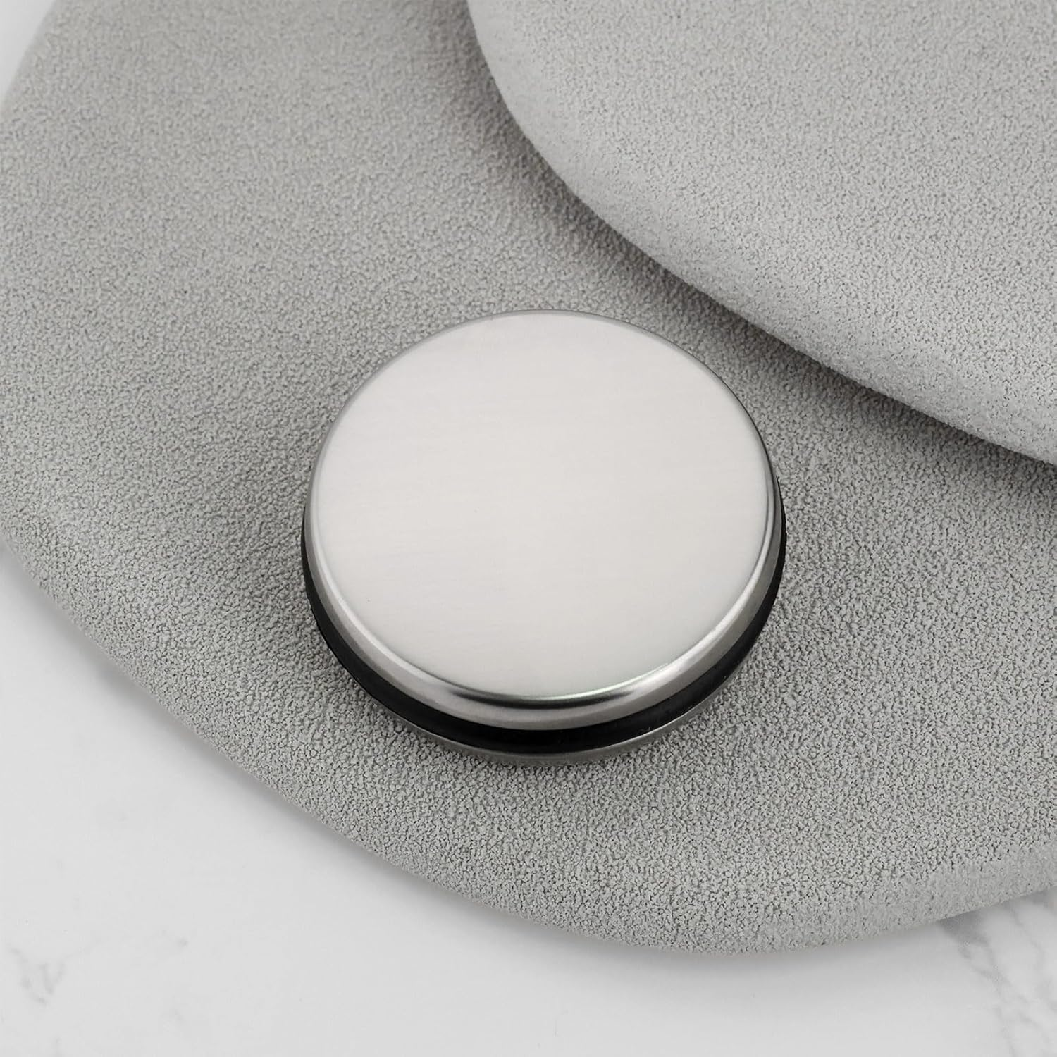 2Pcs Bath Drain Stopper 35Mm Stainless Steel Pop up Plug Sink Tap Push Button Pop Click Clack up Plug Suitable for Kitchen Bathroom Sink image number 1