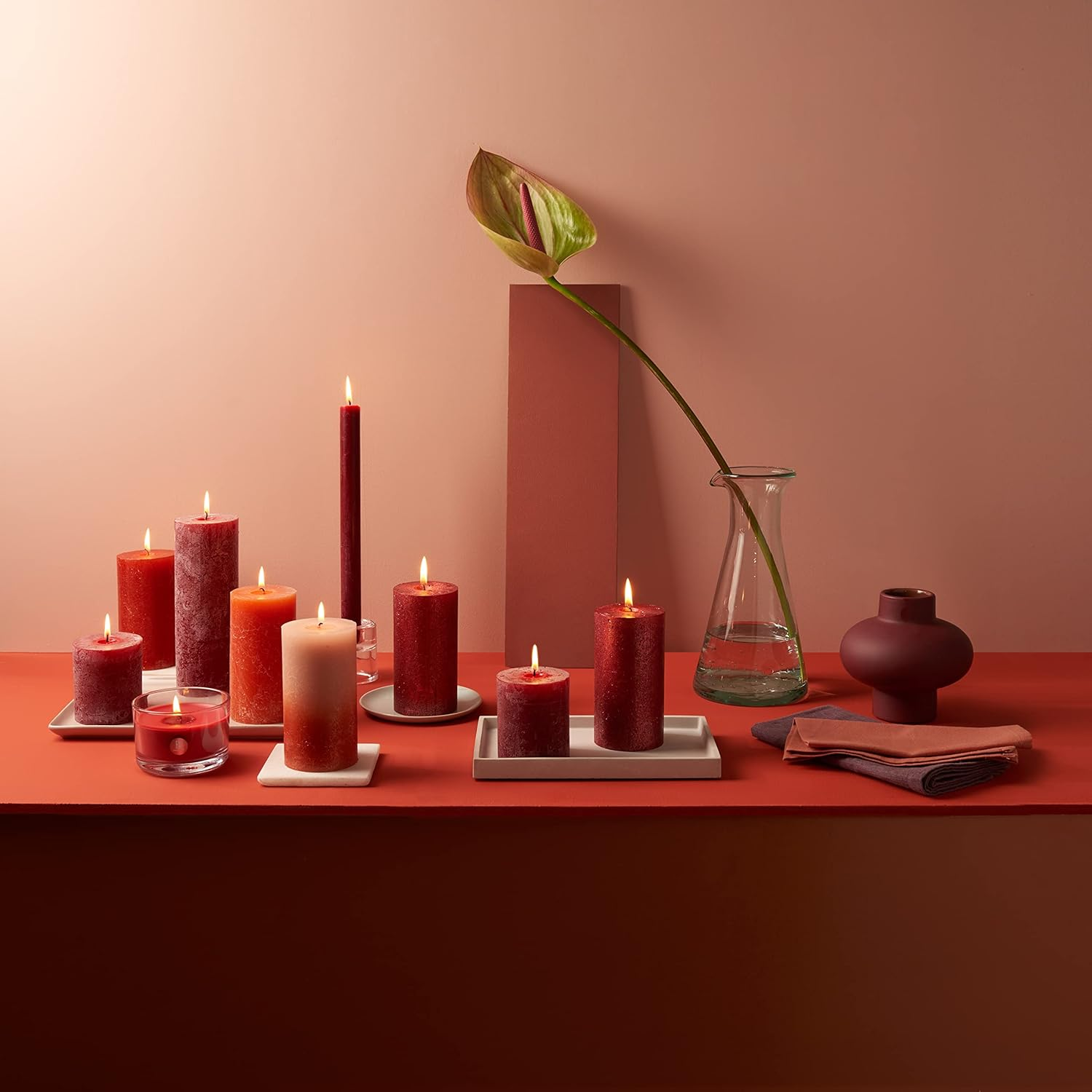 Bolsius Tapered Dinner Pillar Candles - Dark Red - Pack of 16 - Long Burning Time of 13 Hours - Household Candle - Interior Decoration - Unscented - Includes Natural Vegan Wax - 27 X 2.3 Cm image number 4