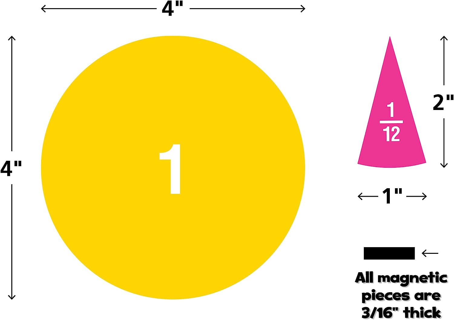 Teacher Created Resources Fraction Circles Magnetic Accents (77244) image number 3
