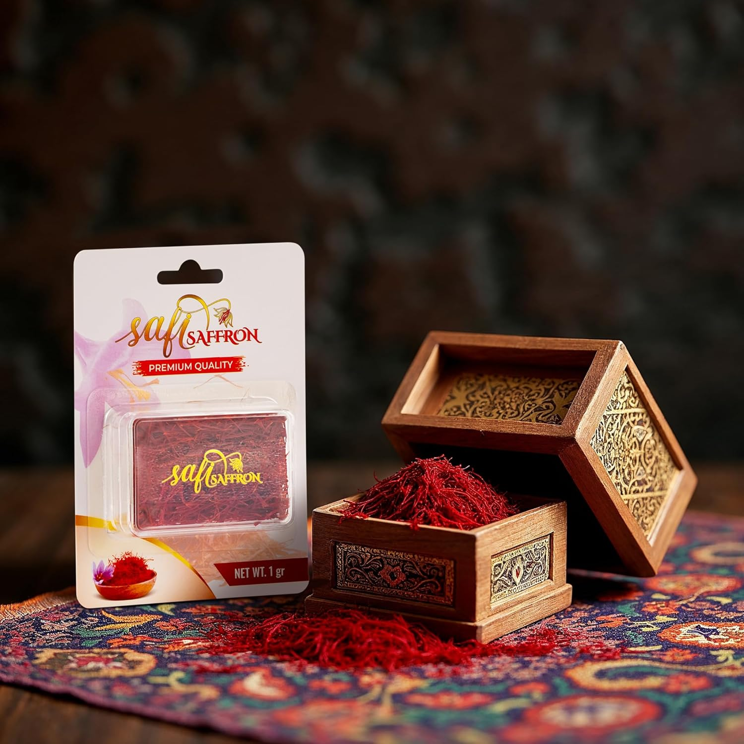 Premium Quality Saffron Threads | Awarded among 300 Types of Saffron | 100% Pure & Grade A+ | All Natural Red Saffron, Zafran, Azafran, Kesar | Superior Saffron Spice for Paella, Tea, Any Foods (1 Gram) image number 1