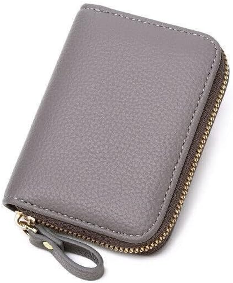 Women Zip Leather Wallet Card Holder Short Wallet RFID Blocking Coin Purse Pouch, Stylish & Secure Small Pouch - Black image number 7