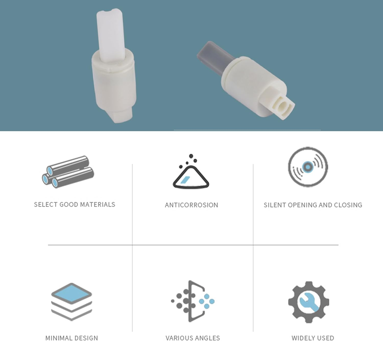 Toilet Seat Damper Set, 2-Pack Universal Soft Close Mechanism, Swivel Buffer for Bathroom Seat Repair (Clock Wise) image number 2