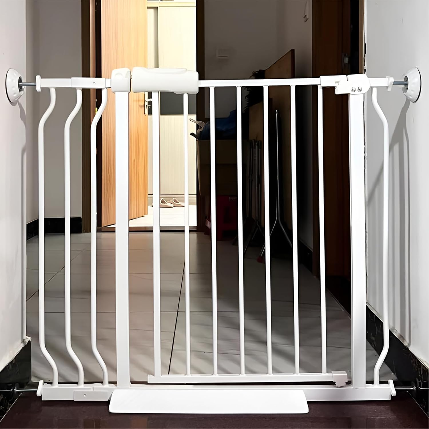 Fkereg 2 Pack Gate Wall Protector with Threaded Spindle Rods M10, Pressure Mounted Gate Extender Extension, Dog Gate Banister Adapter, Pet Gate Wall Cups Replacement Parts Hardware for Stairs image number 4