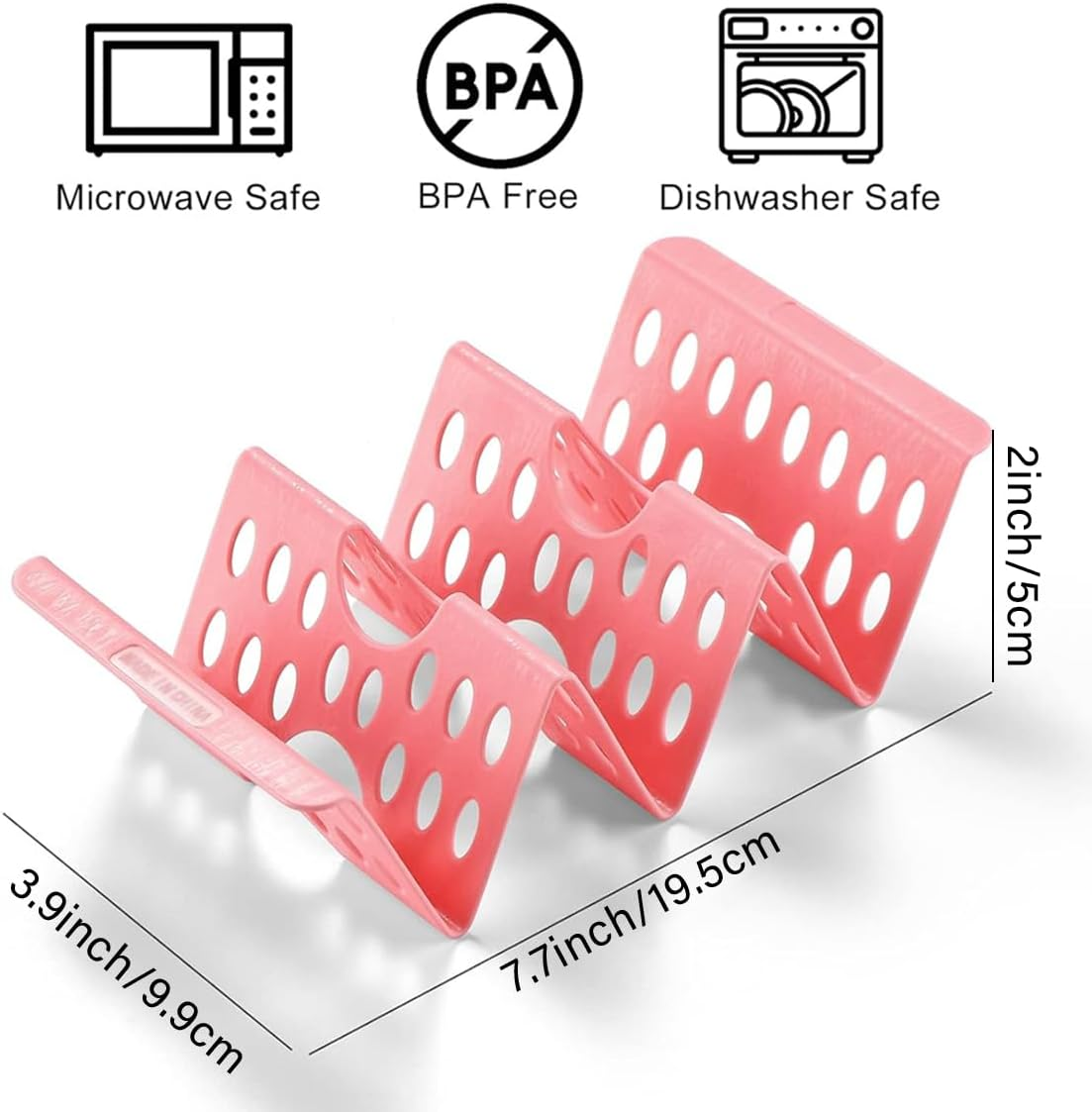 AIMALL 7PCS Taco Holder Set, Wave-Shaped Pancake Stand, Durable ABS, Each 76.77X3.9X1.97 Inches image number 3