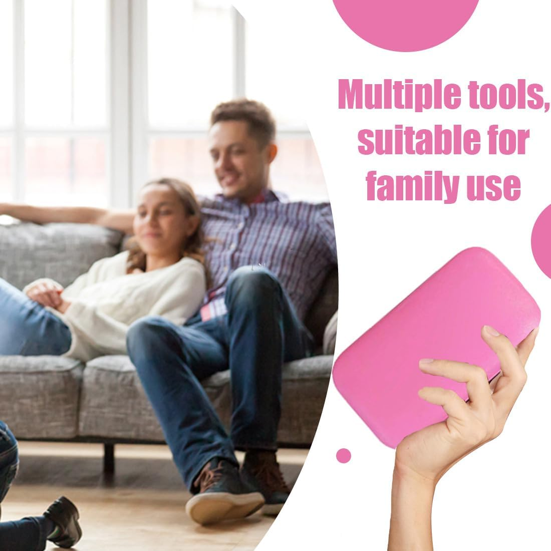 SULIUDAJI Manicure Set, 7-Piece Pedicure Nail Set, Nail Case, Nail Clipper Set, Nail Clipper Case Made of Stainless Steel and Leather, Nail Care Tools for Men and Women (Barbie Rose Red) image number 1