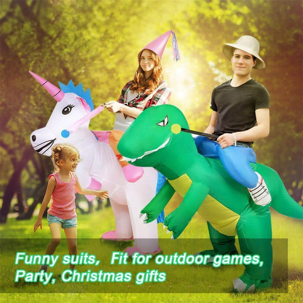 Inflatable Unicorn Costume Suit Adult Ride Novelty Fancy Dress Party Outfit Fan Novelty Cosplay Suit, One Size Fits All image number 6