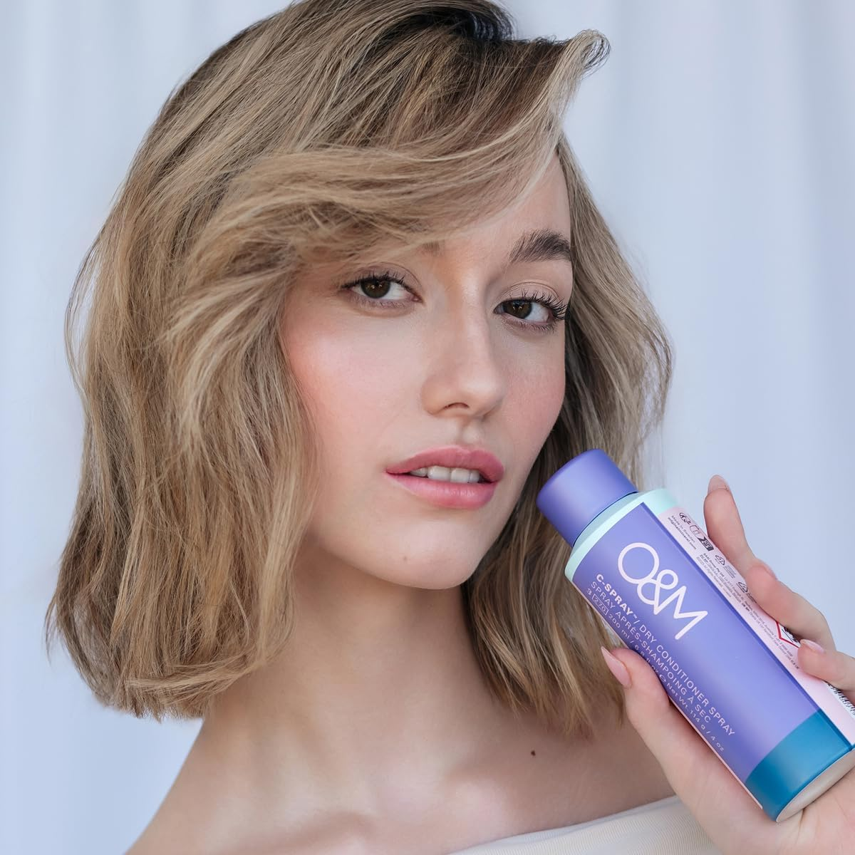 O&M C Spray Dry Conditioner Spray- 200Ml- anti Humidity,. Anti-Static, Softens and Smooths Hair between Washes. Clean from Sulfates, Parabens, Silicones, Phthalates & Gluten, PETA Certified & Vegan image number 2