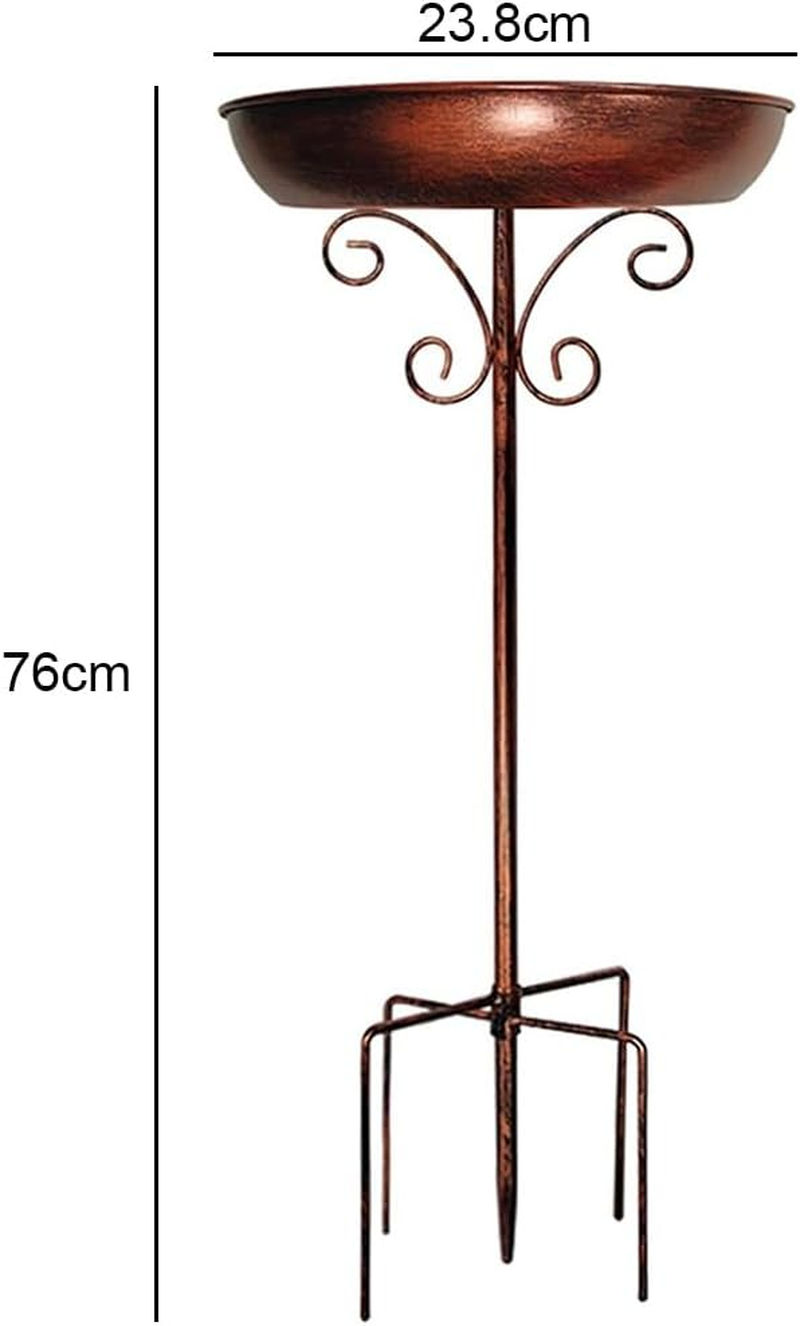 Garden Copper Metal Bird Bath for Outdoors, 30 Inch Metal Stake Pedestal with 5 Prongs Stake, 9.37In outside Freestanding Birdbath, Bird Bath Bowl Birdfeeder for Garden Decor Patio Yard Lawn image number 6