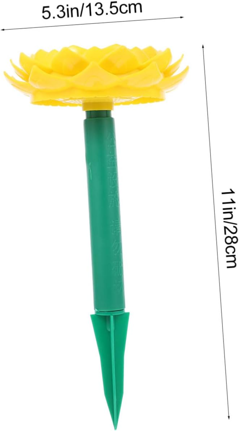 PERSELOSO Solar Powered Lotus Shaped Outdoor Speaker Music Player for Garden with Buddha Songs Lightweight and Easy Operation Yellow image number 5