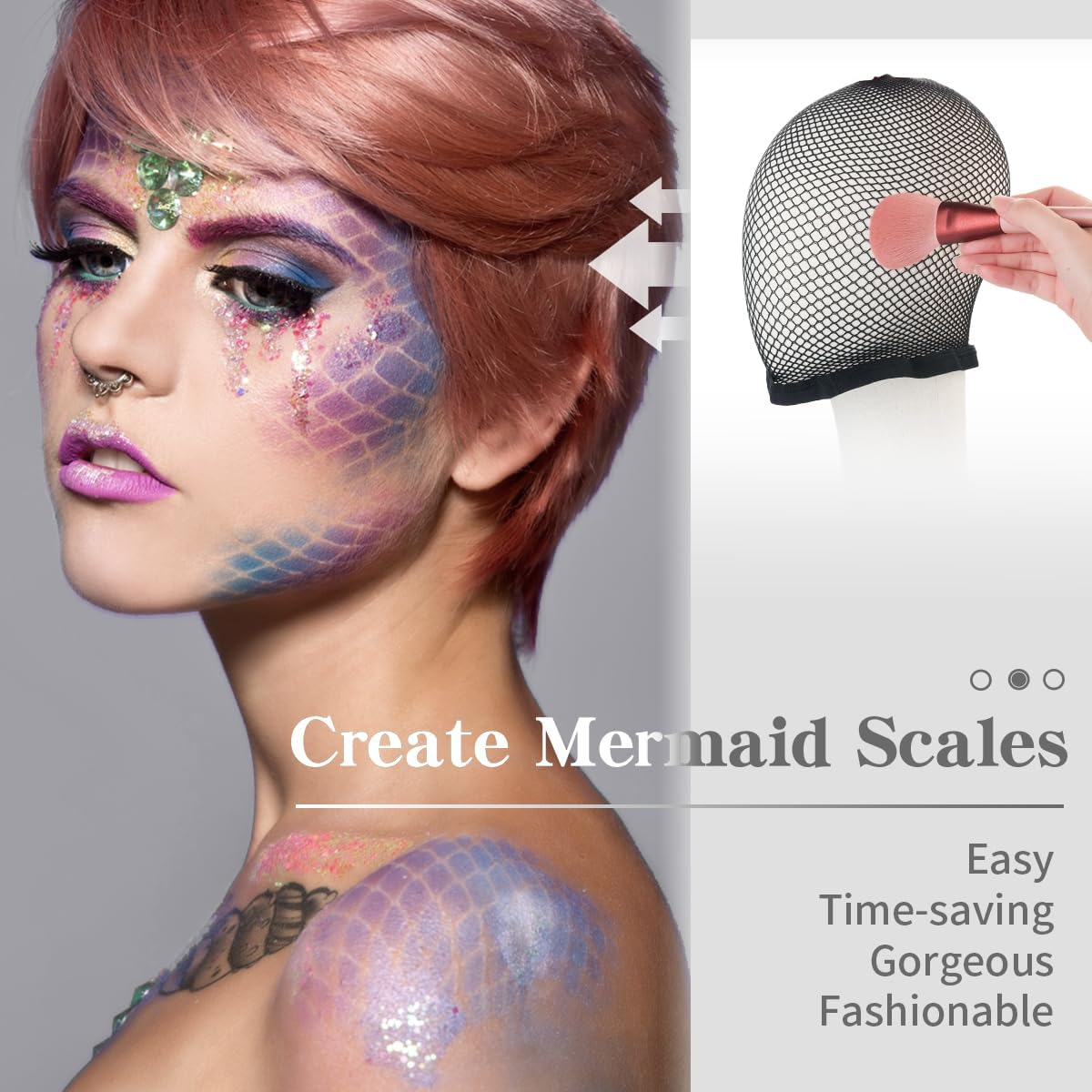 3 Pack Dreamlover Close End Fishnet Wig Caps, Thicker and Strong Nylon Thread, Durable and Breathable, Black - Natural Nude image number 2