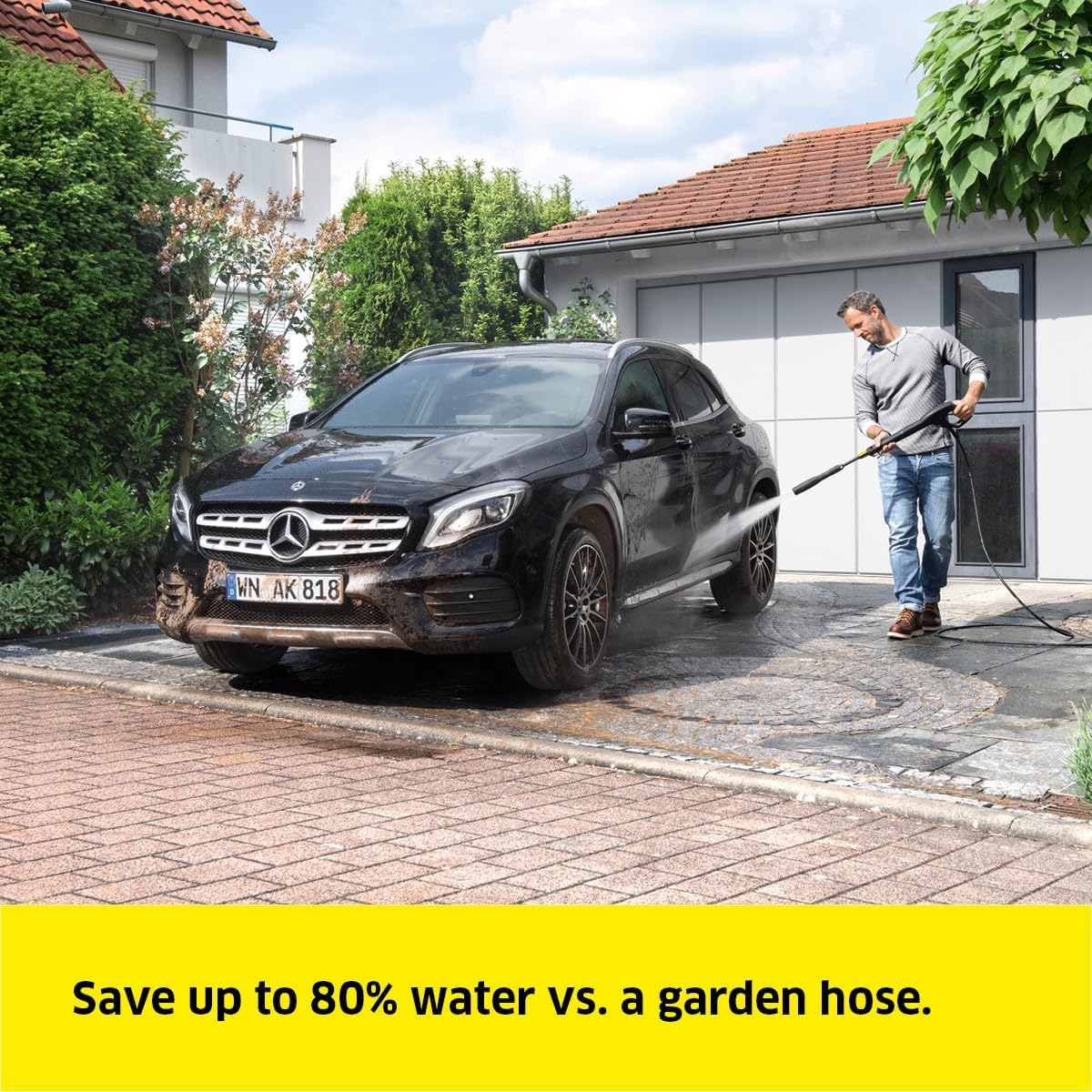 K&auml;rcher K5 Compact 2300PSI Electric Pressure Cleaner/Washer, Flow Rate: 8.3Ltr/Min; 8M Hose with Power Jet & Dirt Blaster, Additional Garden Hose Adapter image number 6