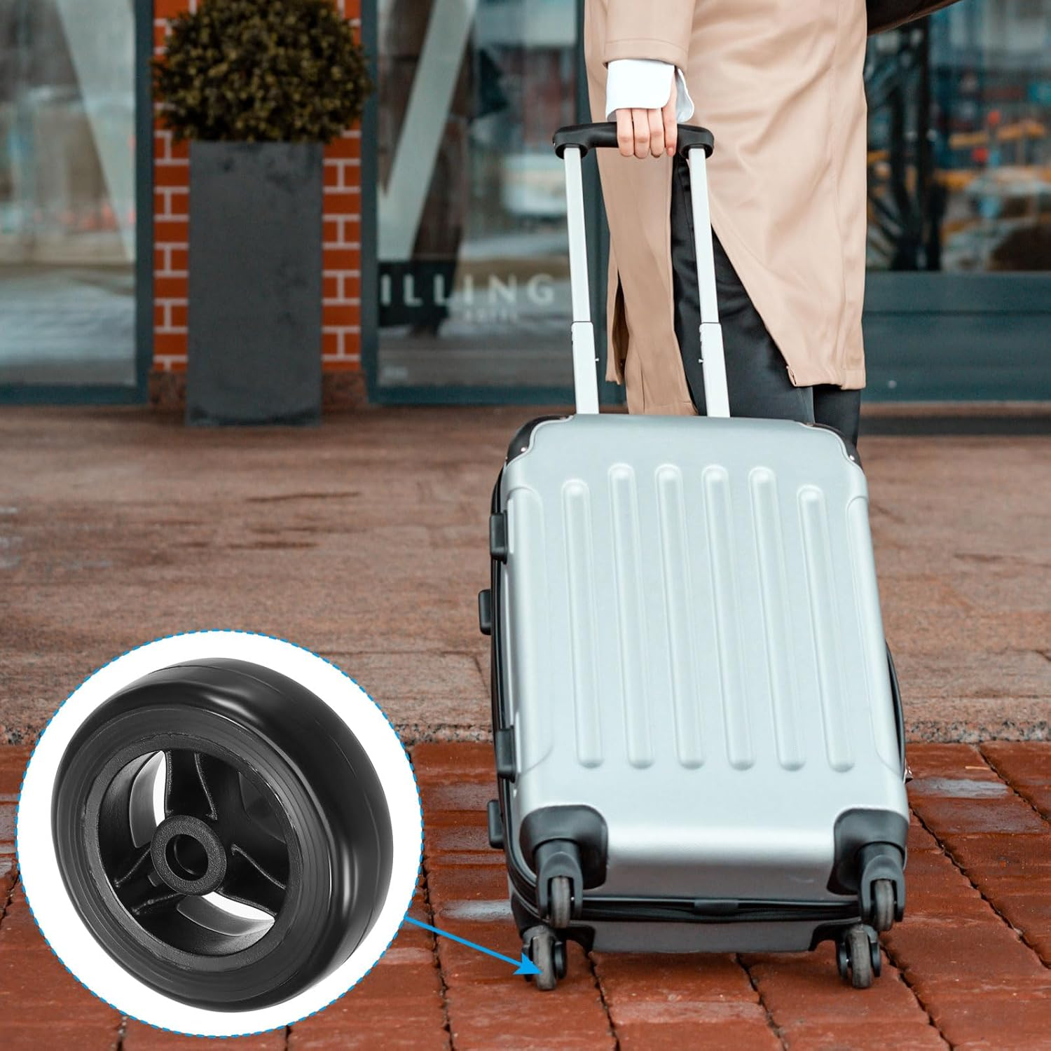Uxcell Replacement Luggage Suitcase Wheels Repair Kit, 50Mmx16Mm Wear-Resistant & Mute 360 Swivel Caster Wheels