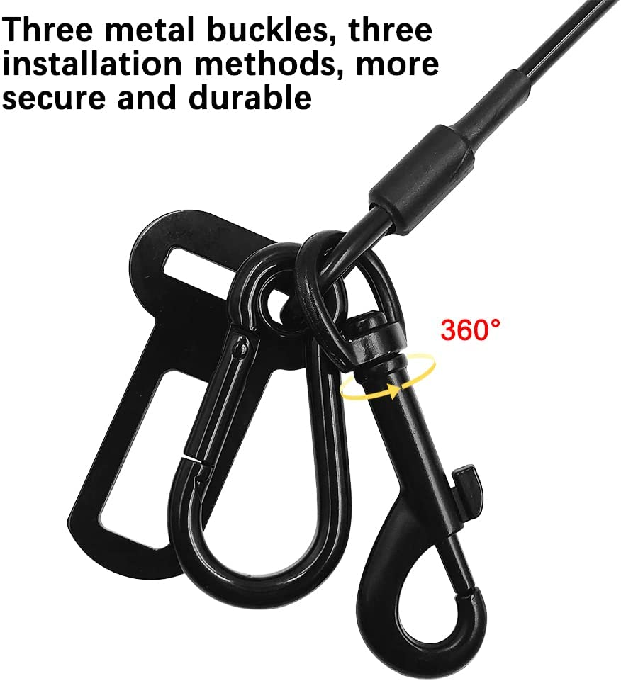 Sonku Dog Seat Belt Harness for Car, Dog Wire Leash Safety Restraint Chew-Proof Dog Car Seat Belt Restraint image number 5